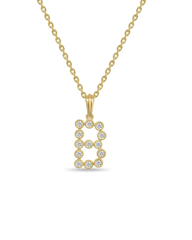Initial Bezel Pendant with Chain — B