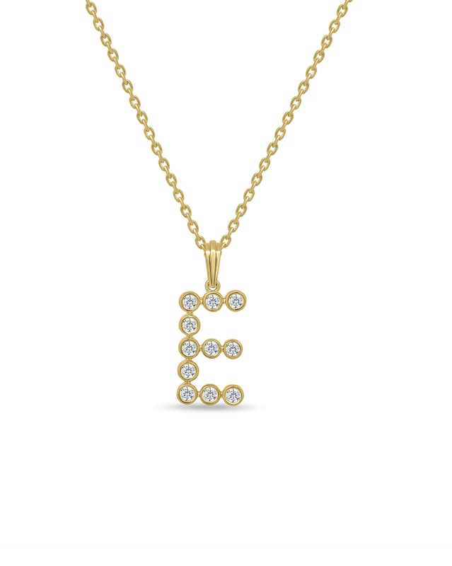 Initial Bezel Pendant with Chain — E