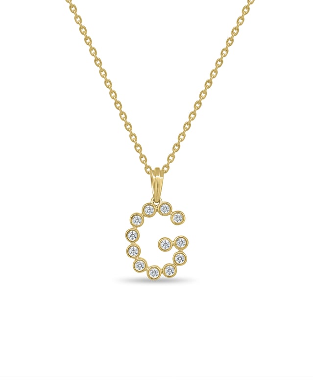Initial Bezel Pendant with Chain — G