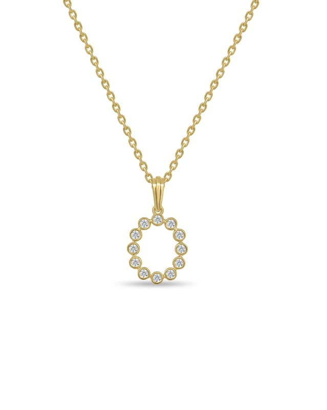 Initial Bezel Pendant with Chain — O