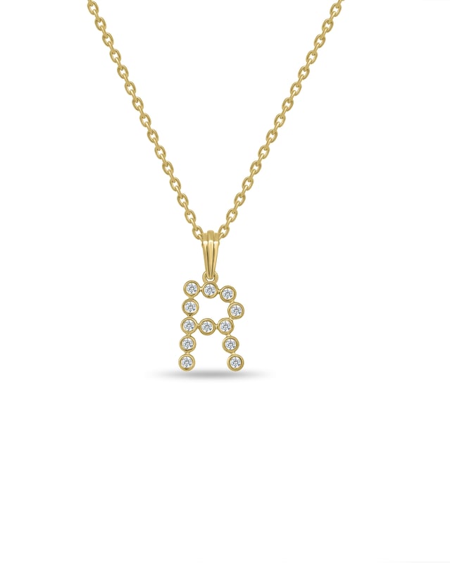Initial Bezel Pendant with Chain — R