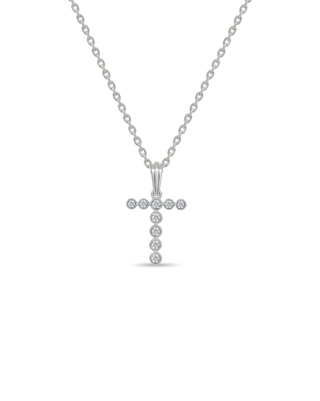 Initial Bezel Pendant with Chain — T