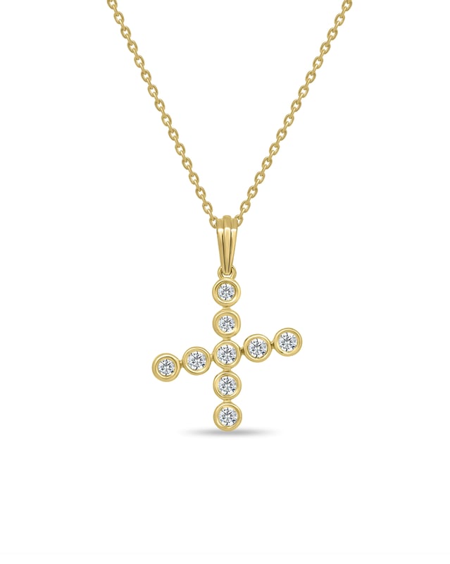 Initial Bezel Pendant with Chain — X