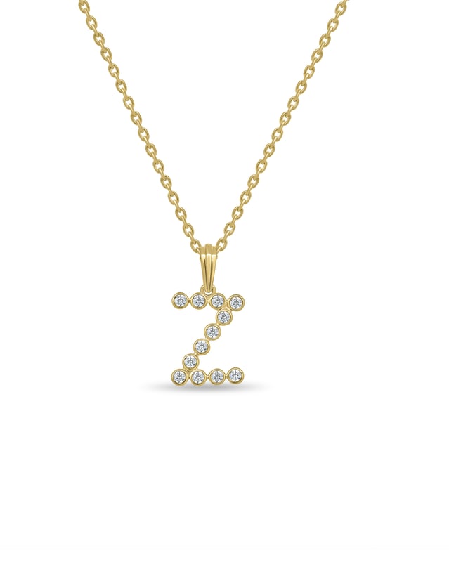 Initial Bezel Pendant with Chain — Z