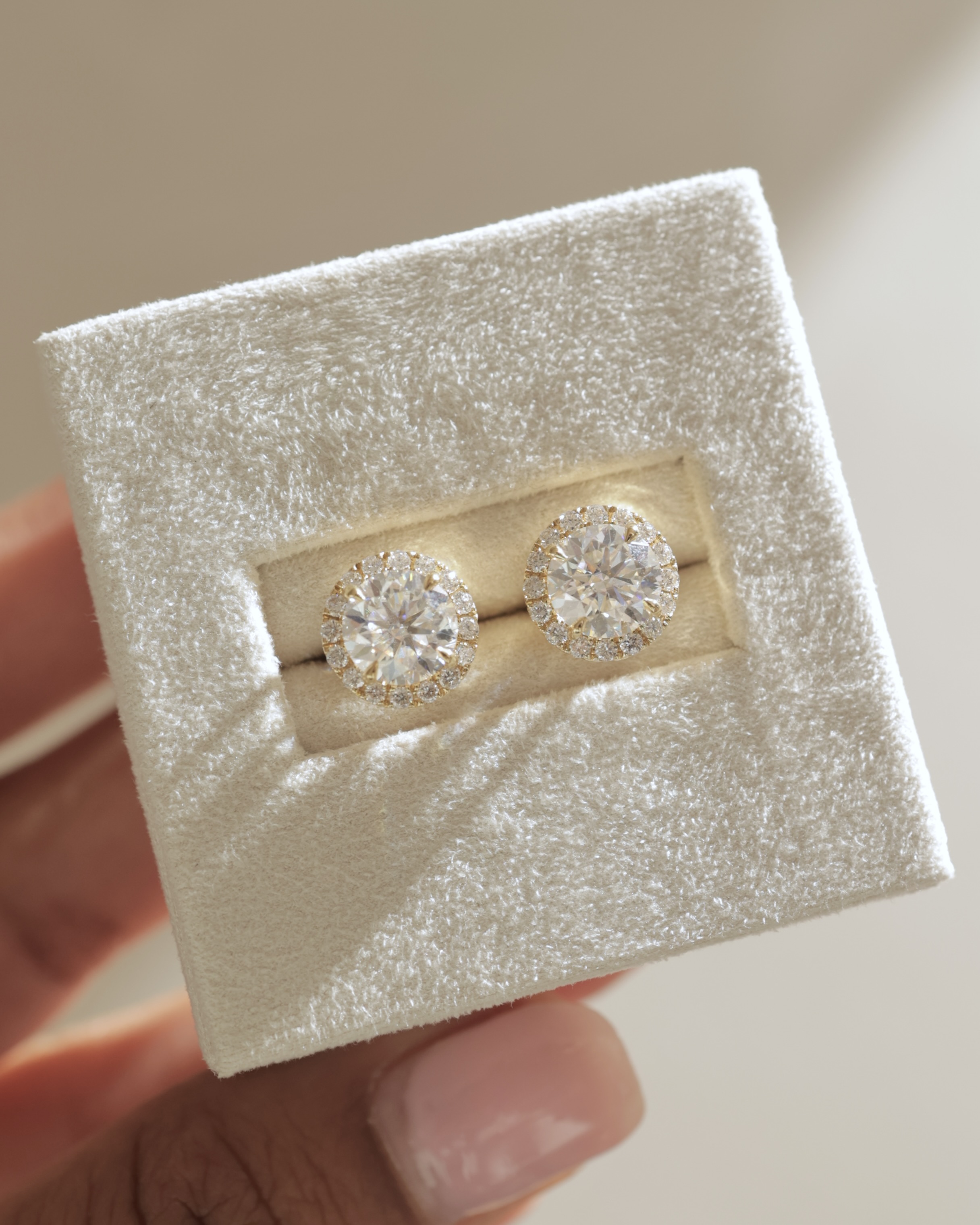 Laurel - Round Halo Earrings Lifestyle Image