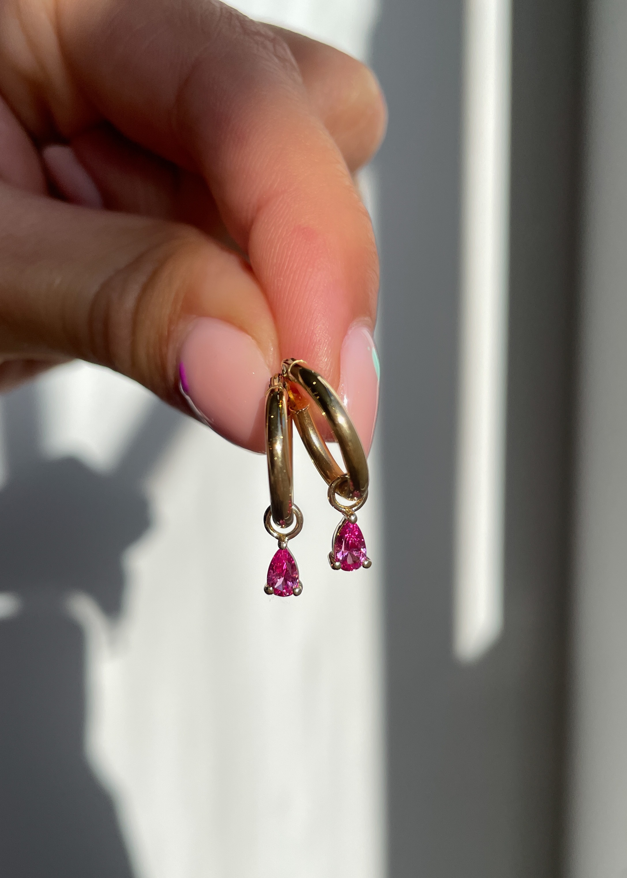 Tara  Pear Pink Sapphire Charms Lifestyle Image