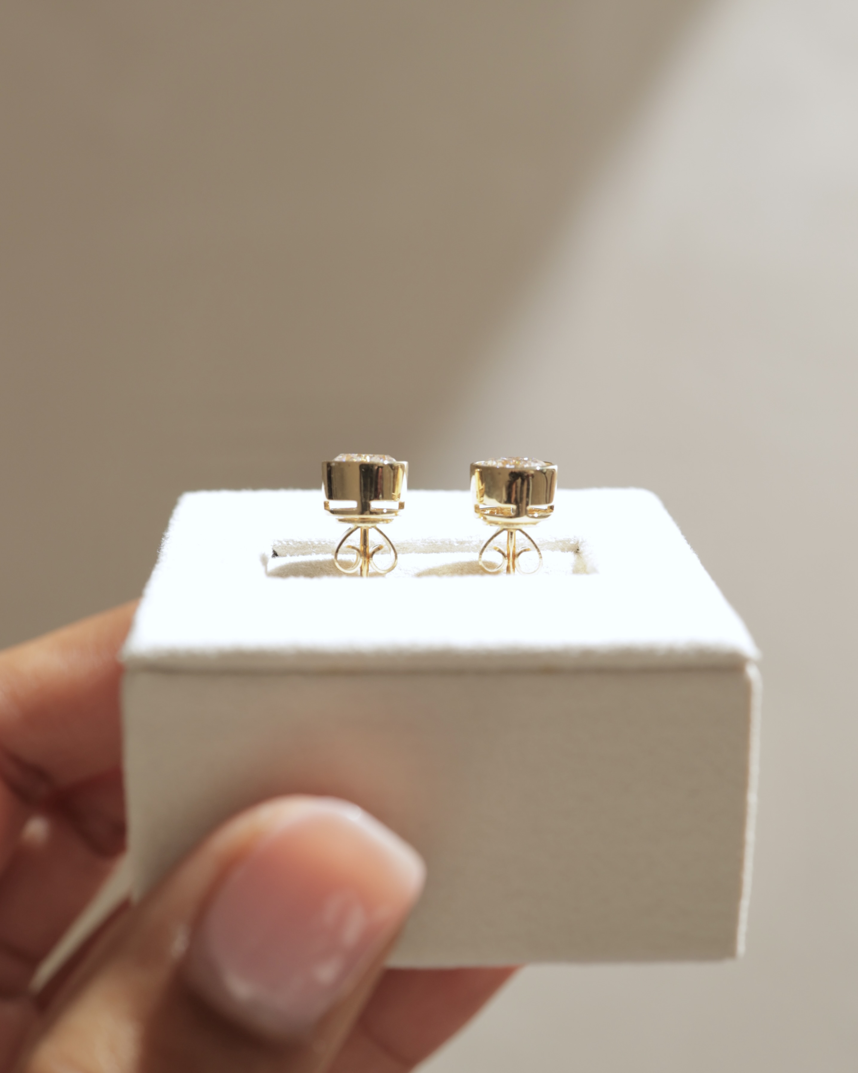 Tiana - Round Bezel Earrings Lifestyle Image