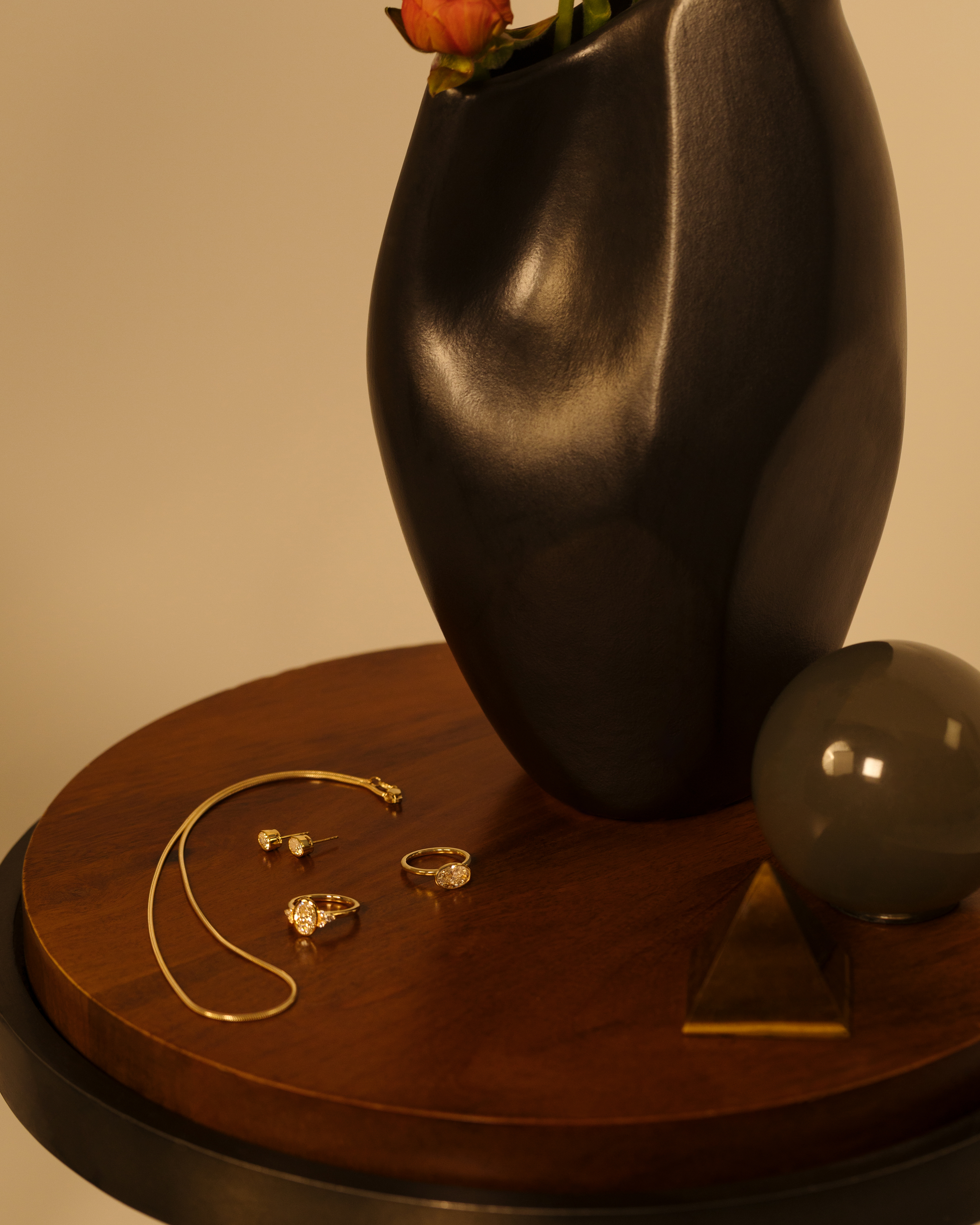 Tiana - Round Bezel Earrings Lifestyle Image