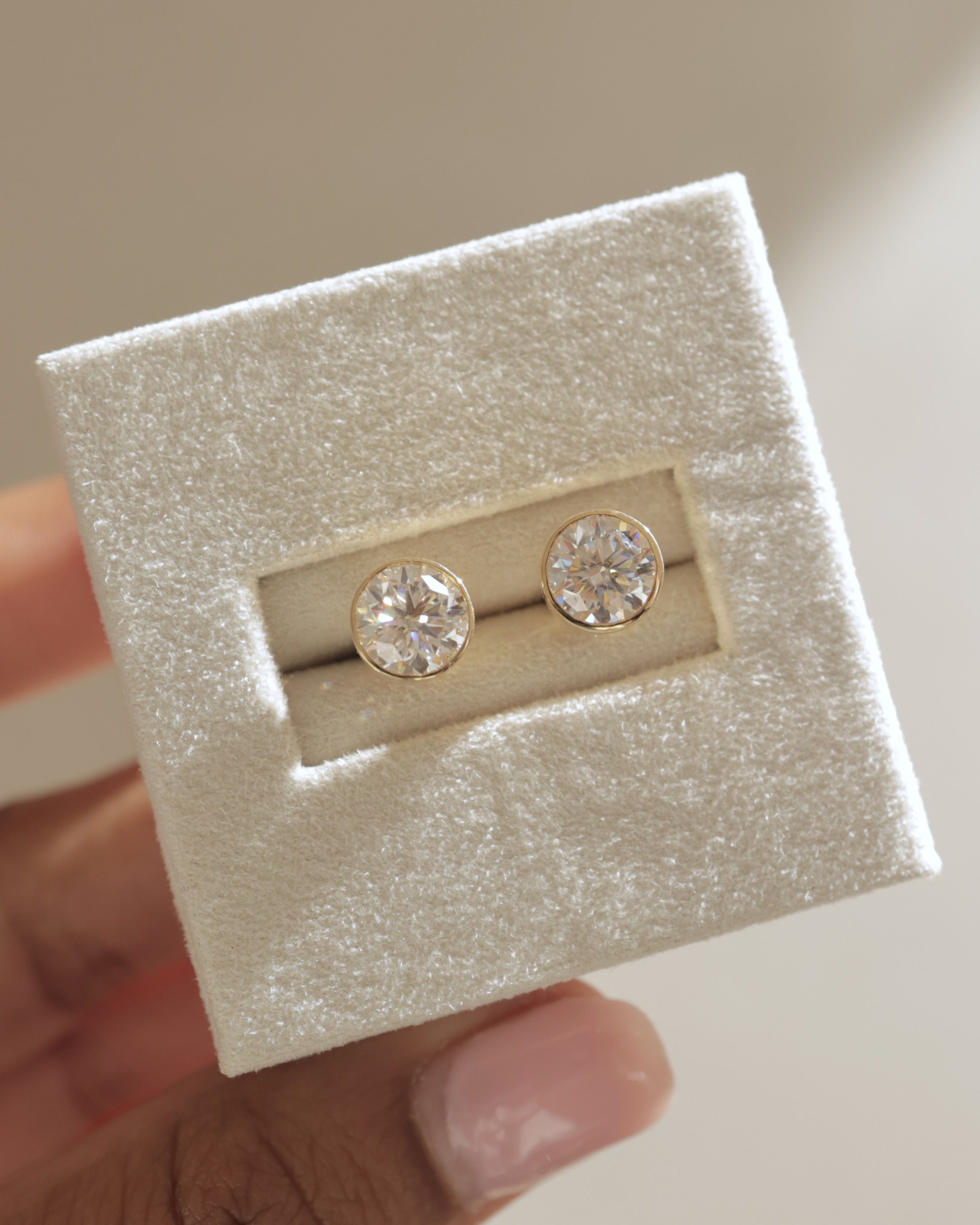 Tiana - Round Bezel Earrings Lifestyle Image