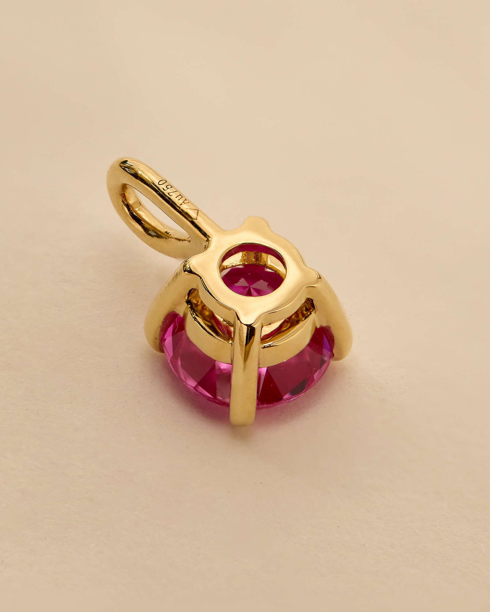 Alicia  Round Pink Sapphire Pendant Lifestyle Image