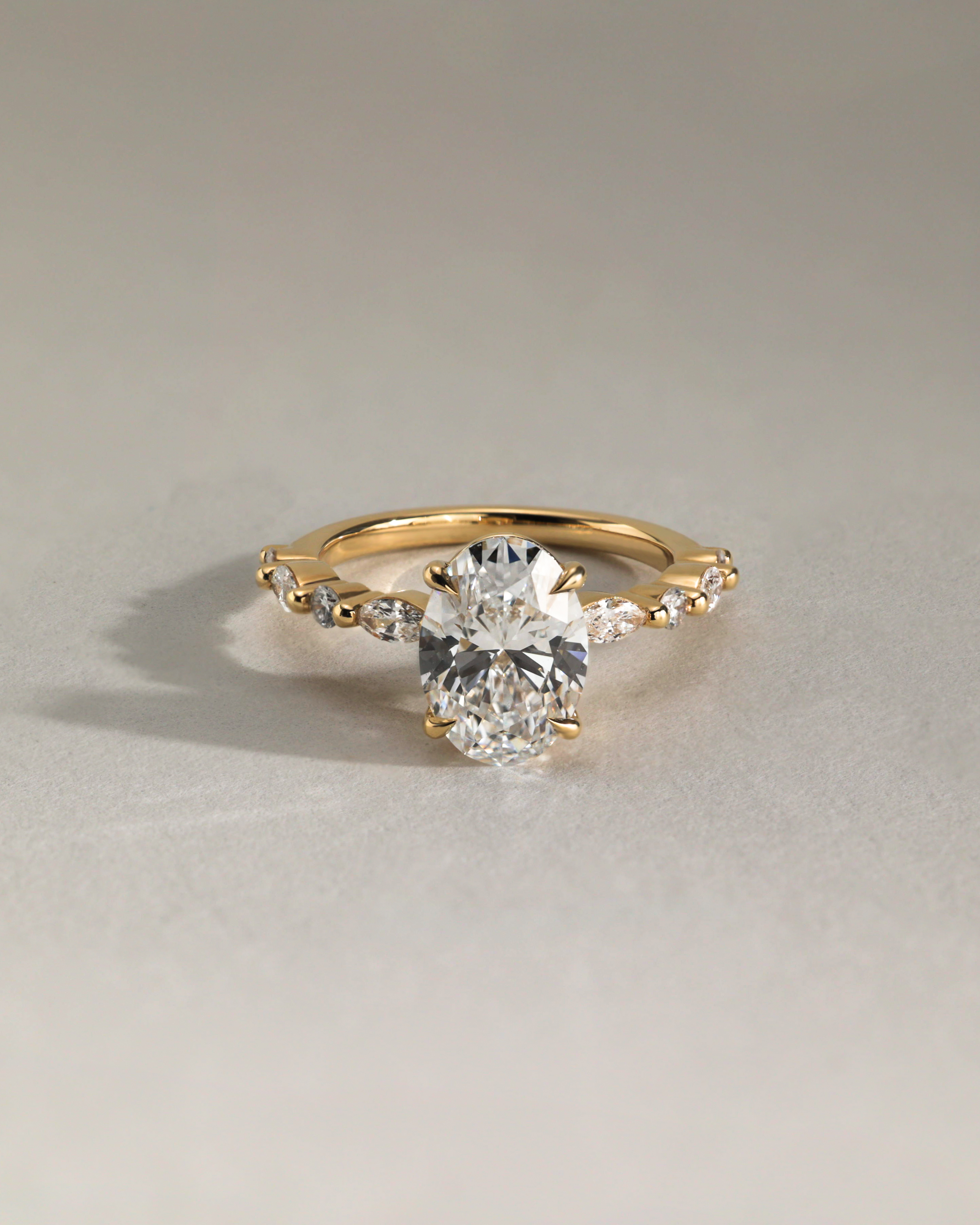 Alyssa  Oval Solitaire with Accent Stones Lifestyle Image