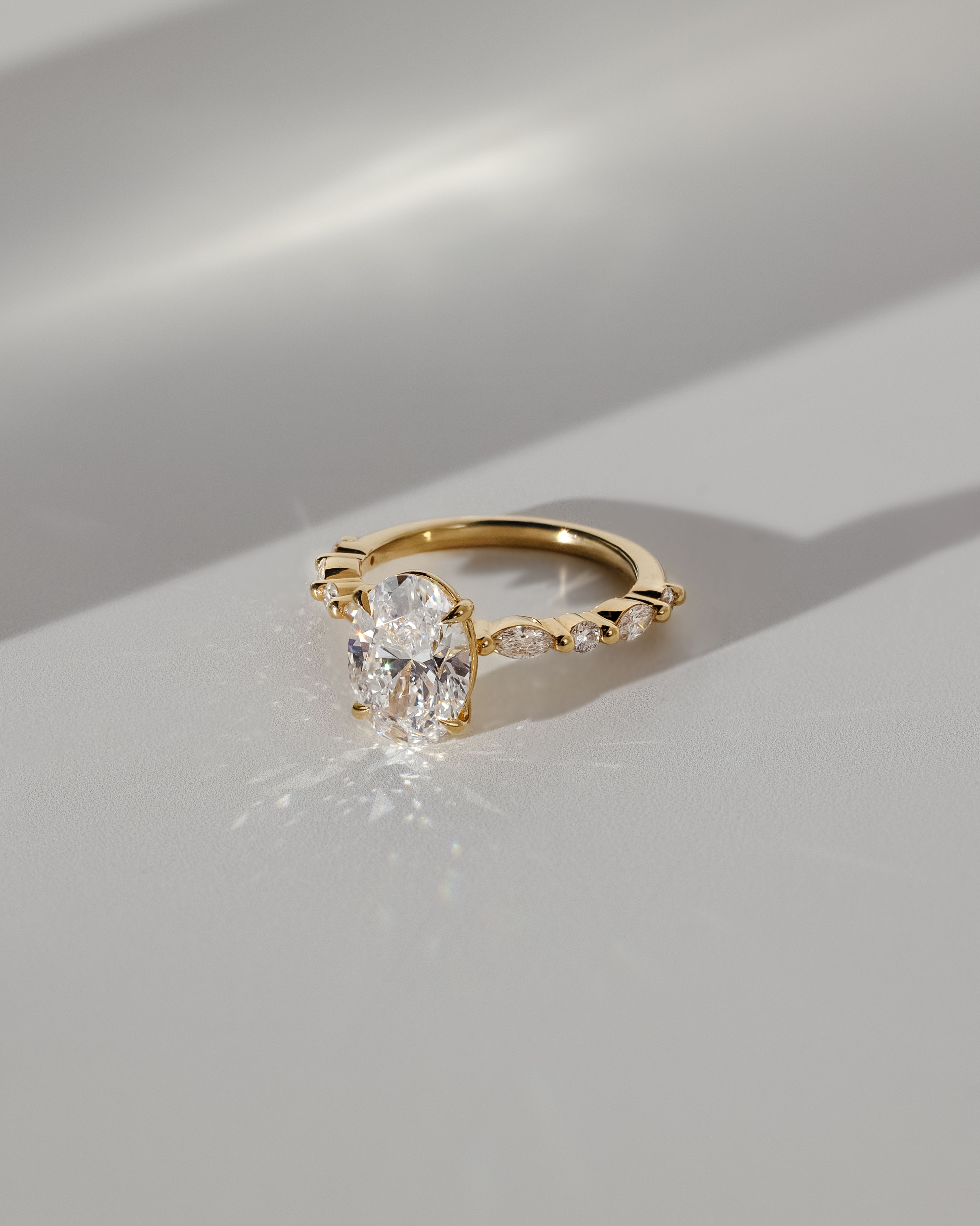 Alyssa  Oval Solitaire with Accent Stones Lifestyle Image