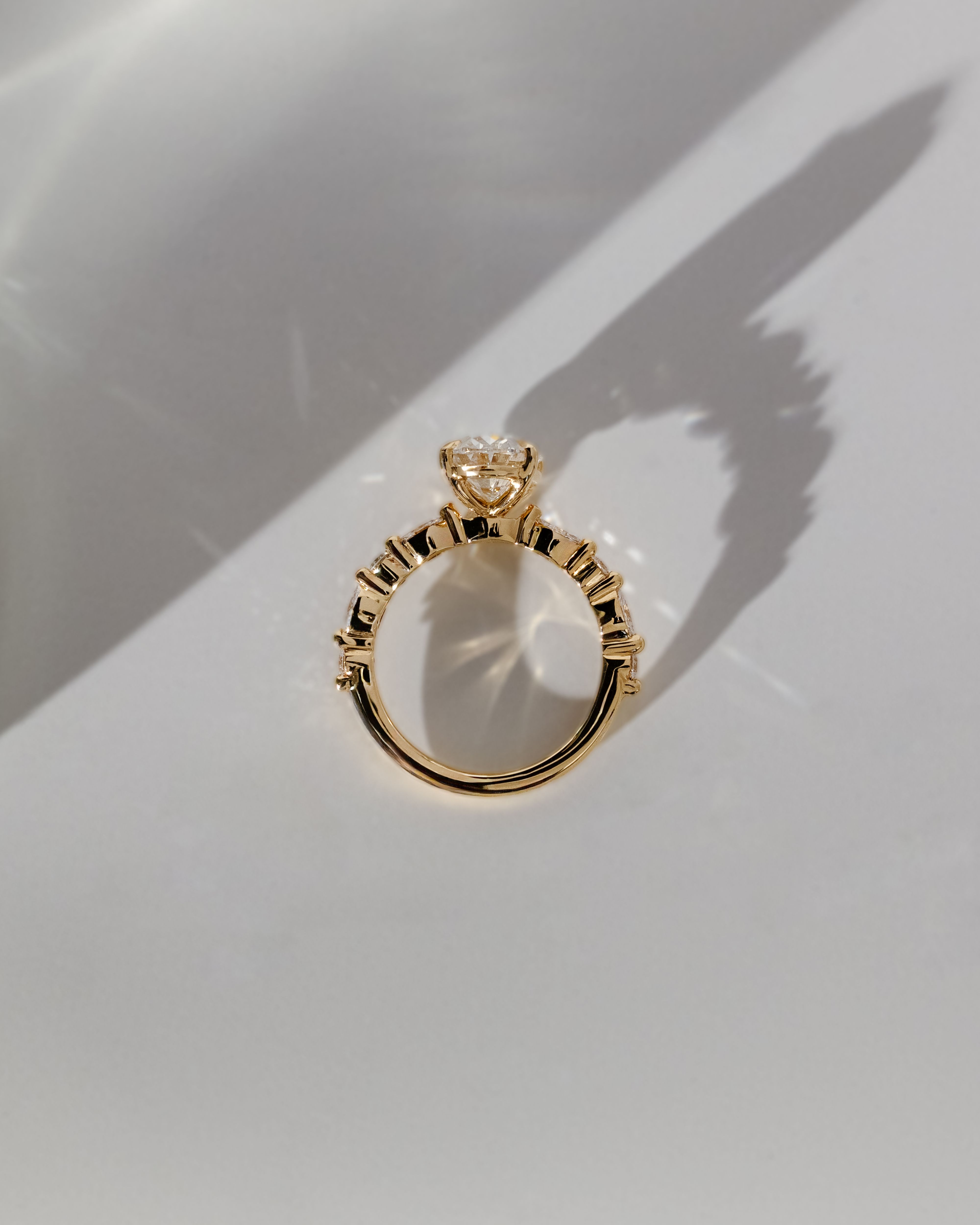 Alyssa  Oval Solitaire with Accent Stones Lifestyle Image