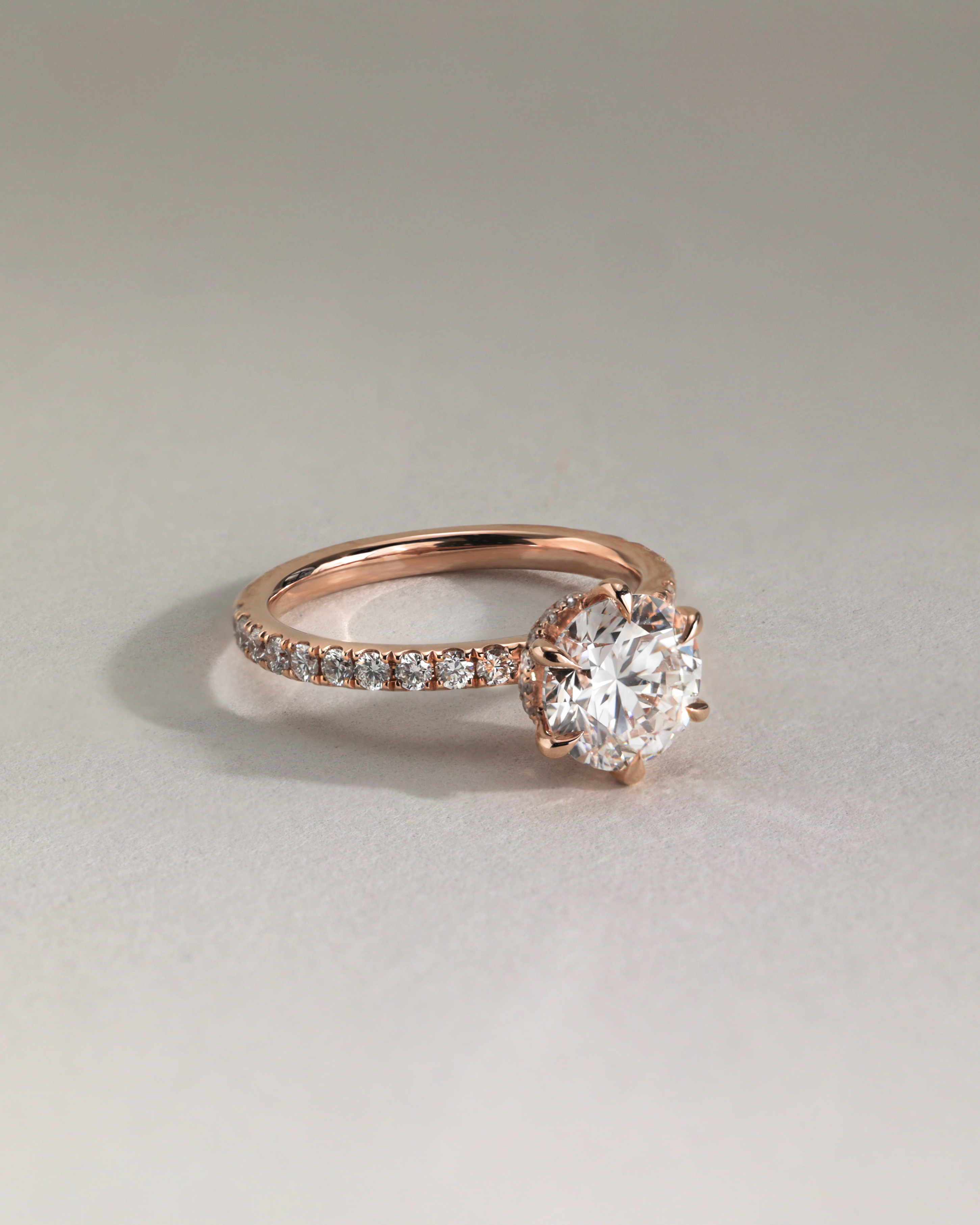 Amanda - 6 Claw Pav Round Solitaire with Hidden Halo Lifestyle Image