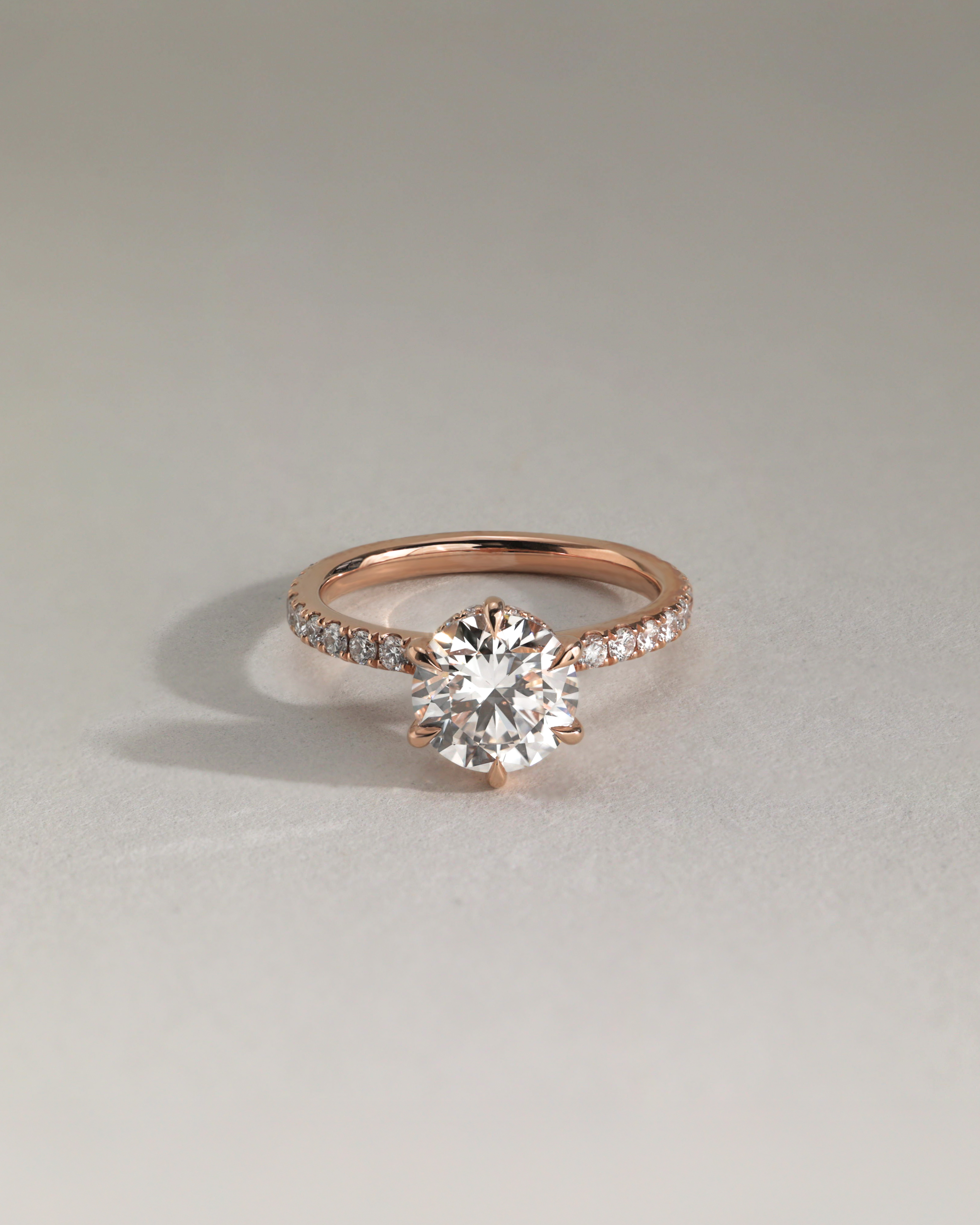 Amanda - 6 Claw Pav Round Solitaire with Hidden Halo Lifestyle Image