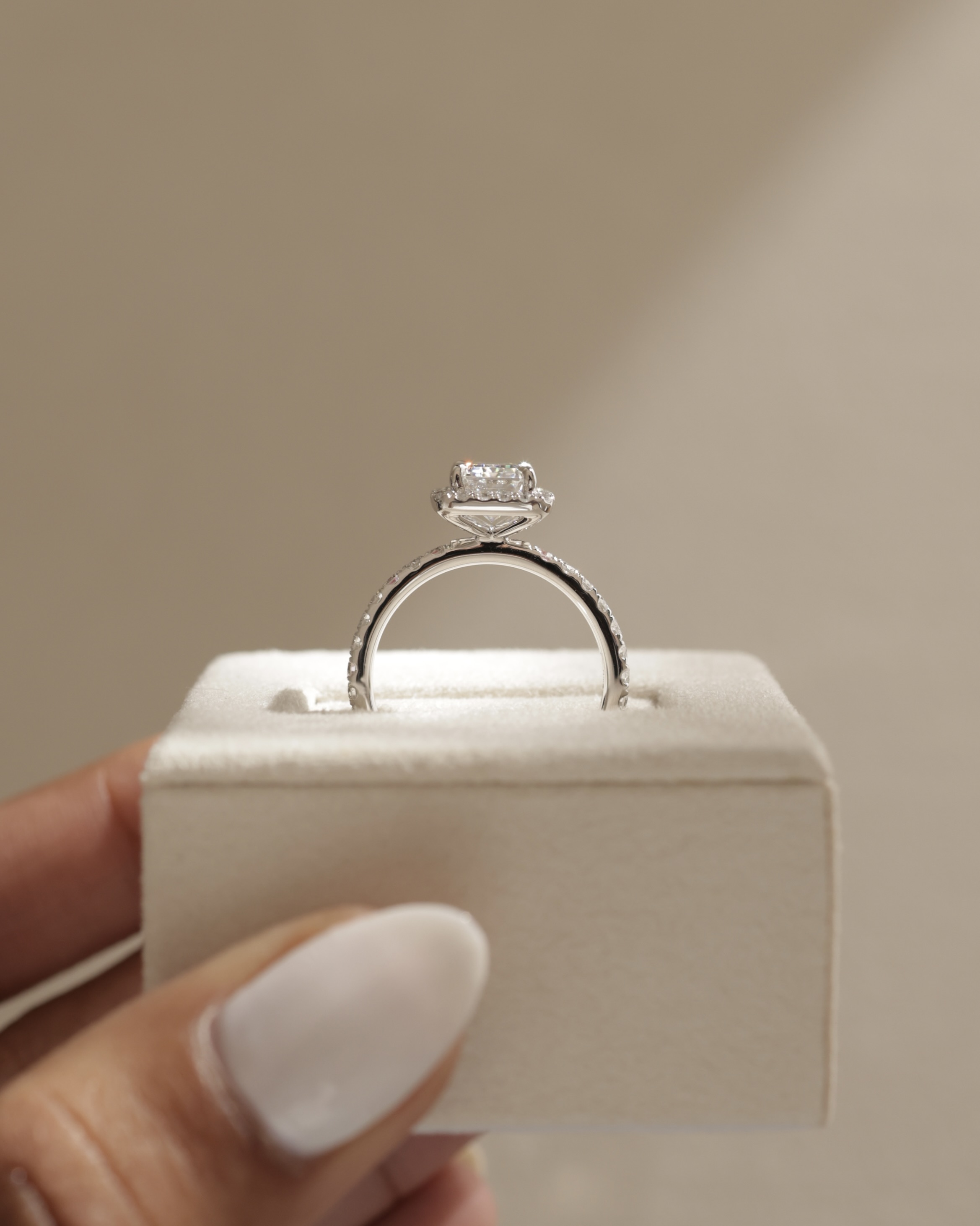 Analyce  Emerald Halo with Pave Lifestyle Image