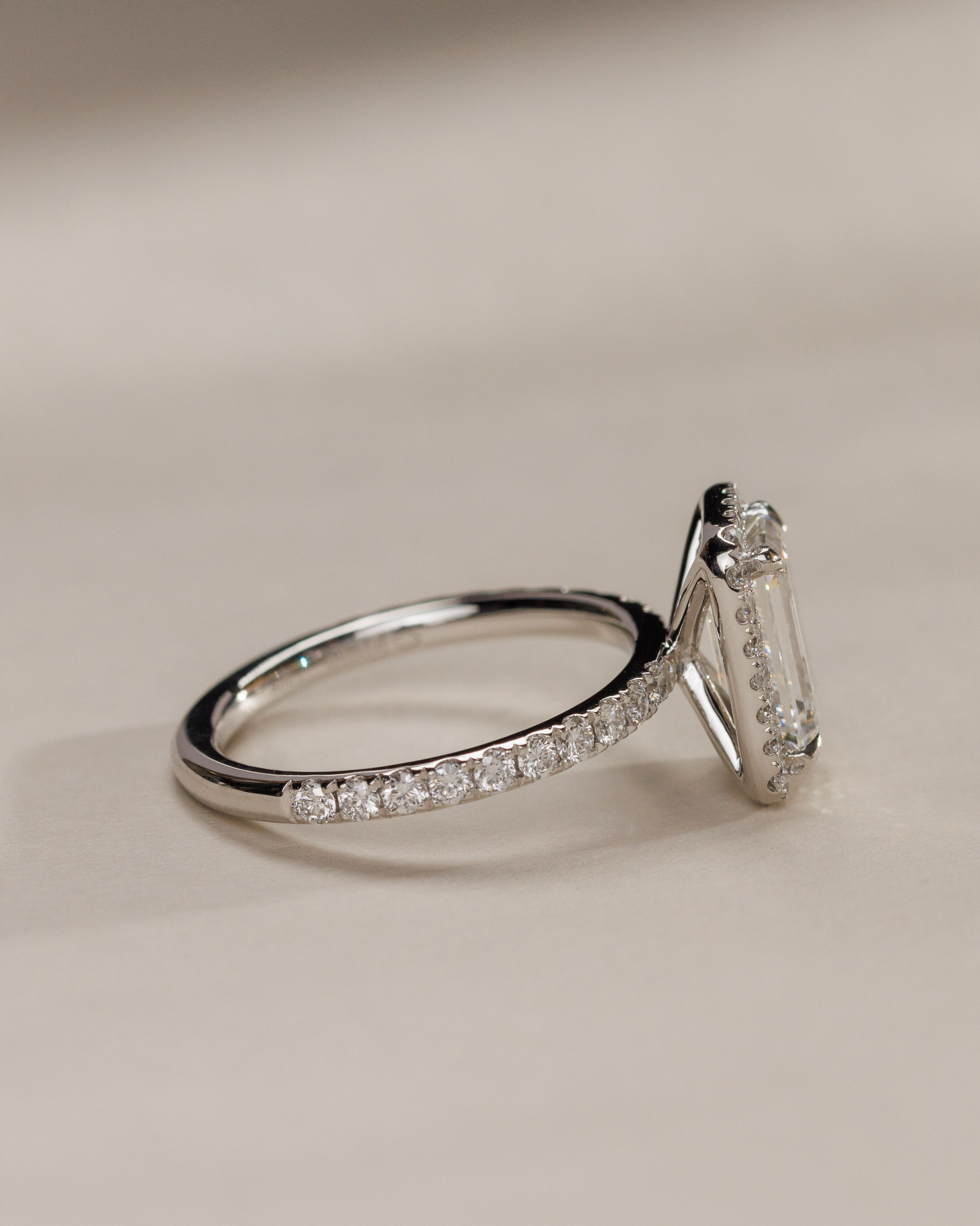 Analyce  Emerald Halo with Pave Lifestyle Image