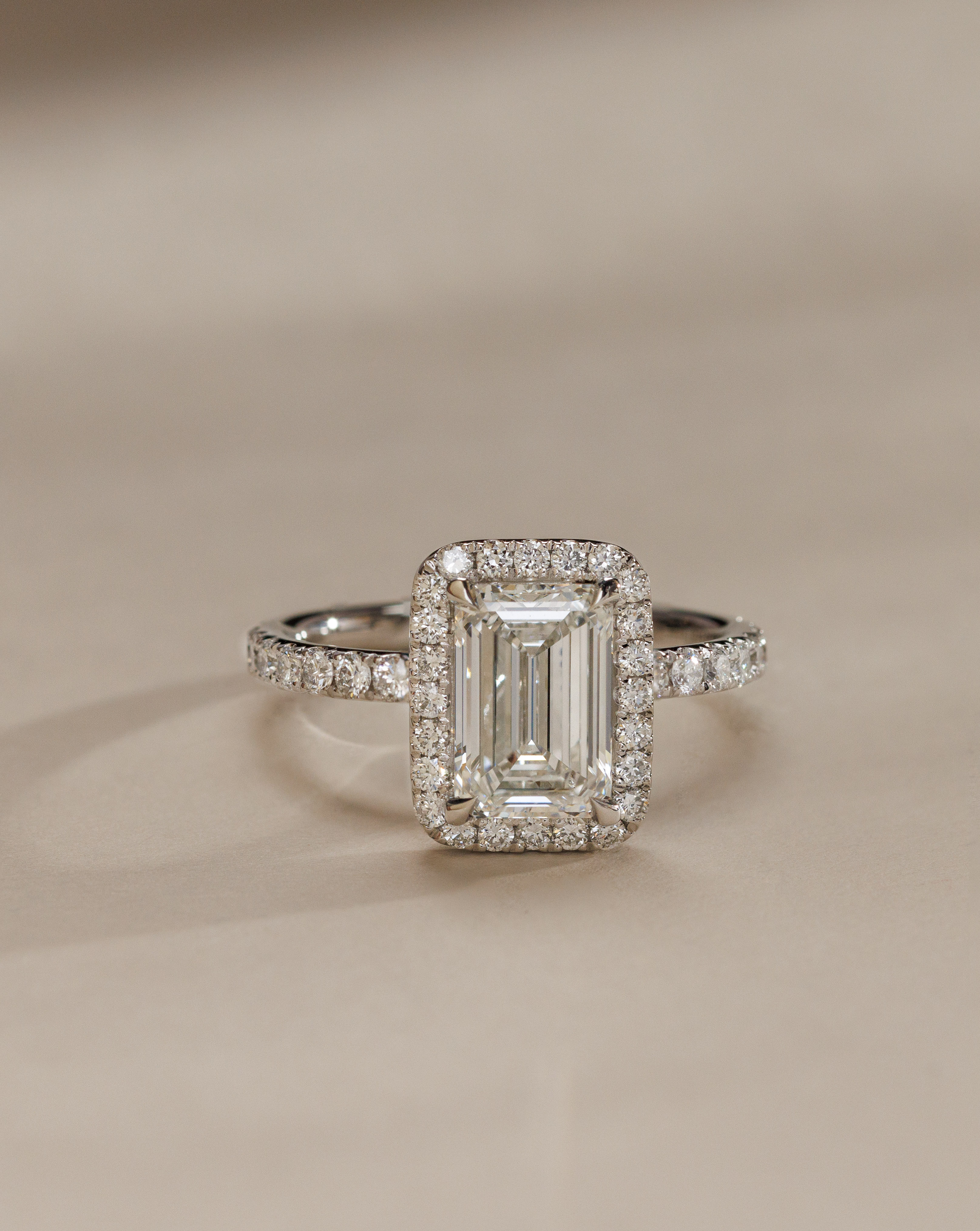 Analyce  Emerald Halo with Pave Lifestyle Image