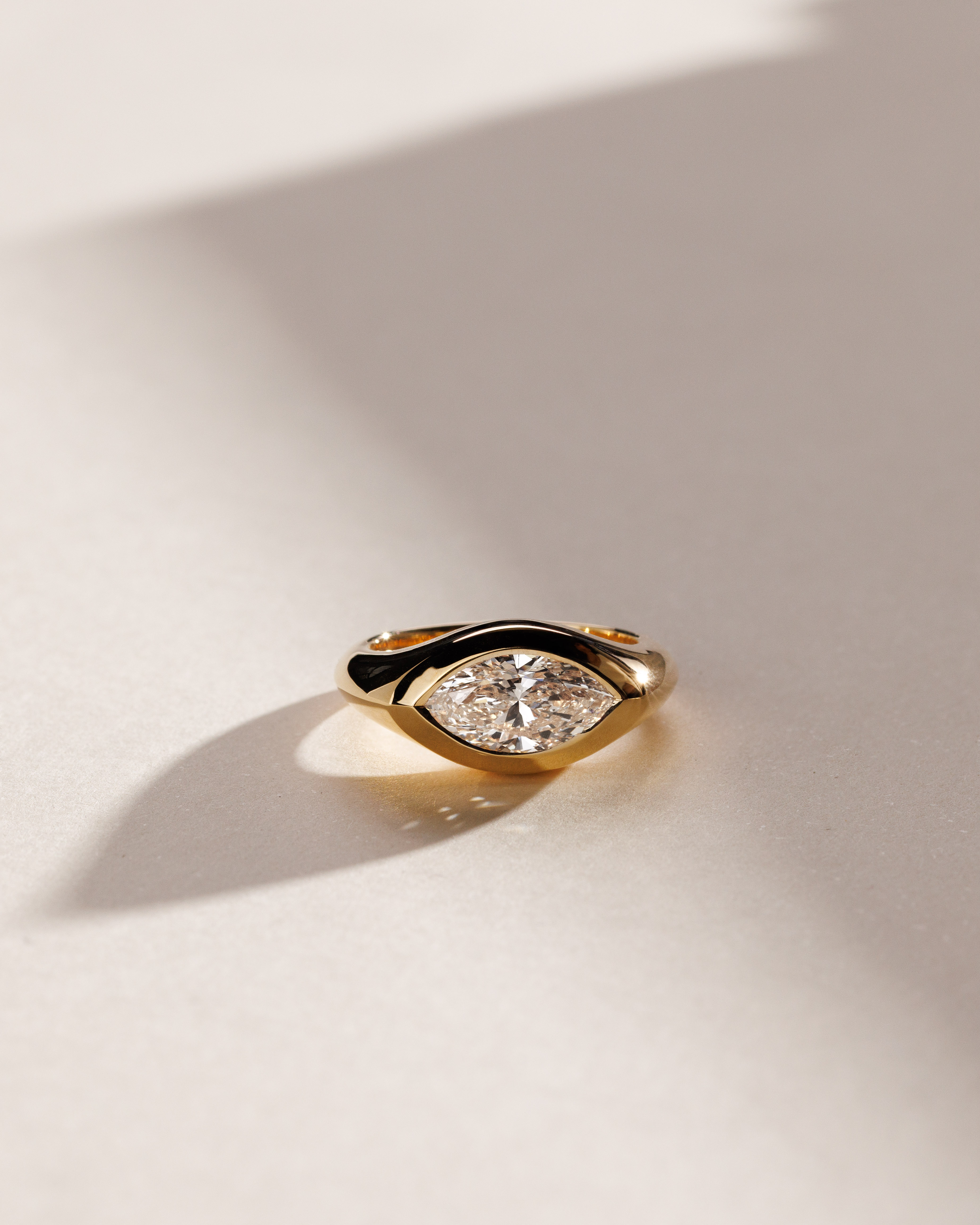 Angie - Marquise East West Bezel Solitaire Lifestyle Image