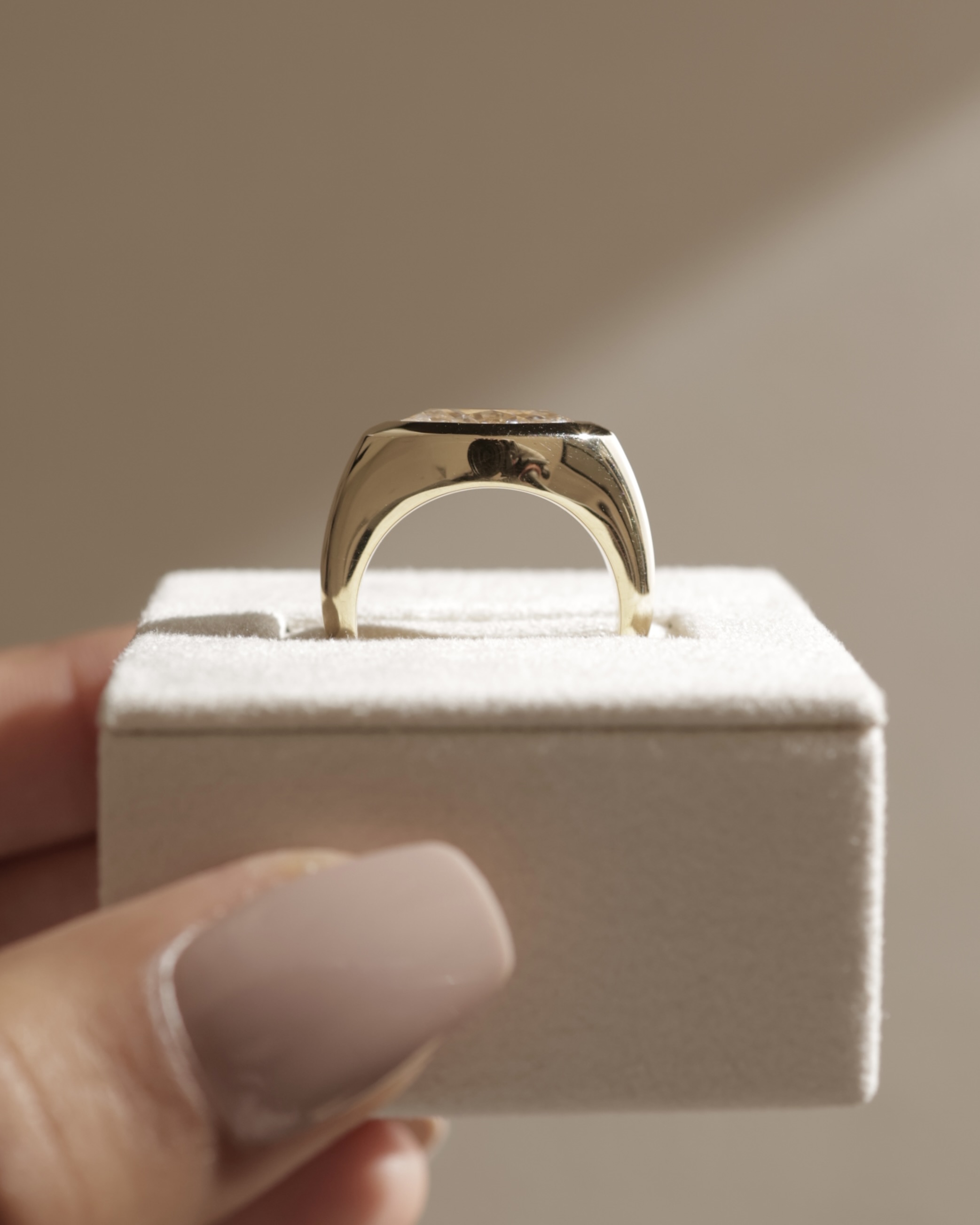 Angie - Marquise East West Bezel Solitaire Lifestyle Image