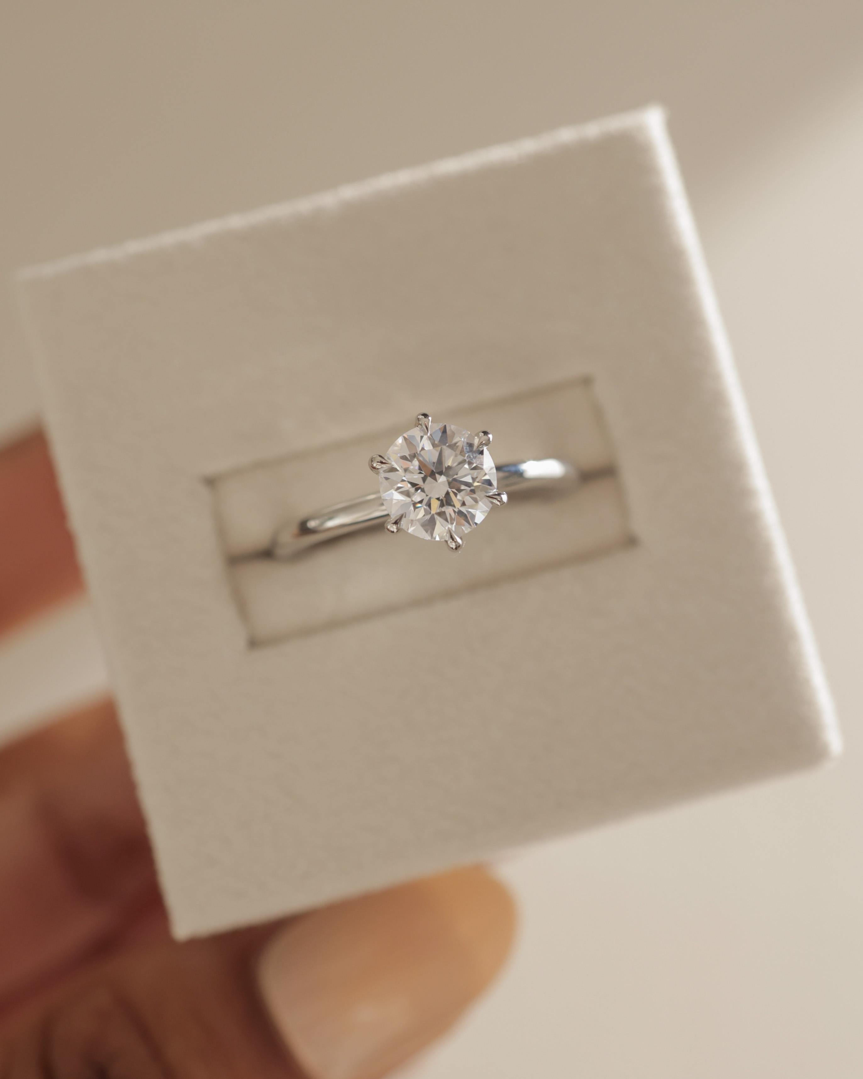 Anna  6 Claw Round Solitaire with Hidden Halo Lifestyle Image