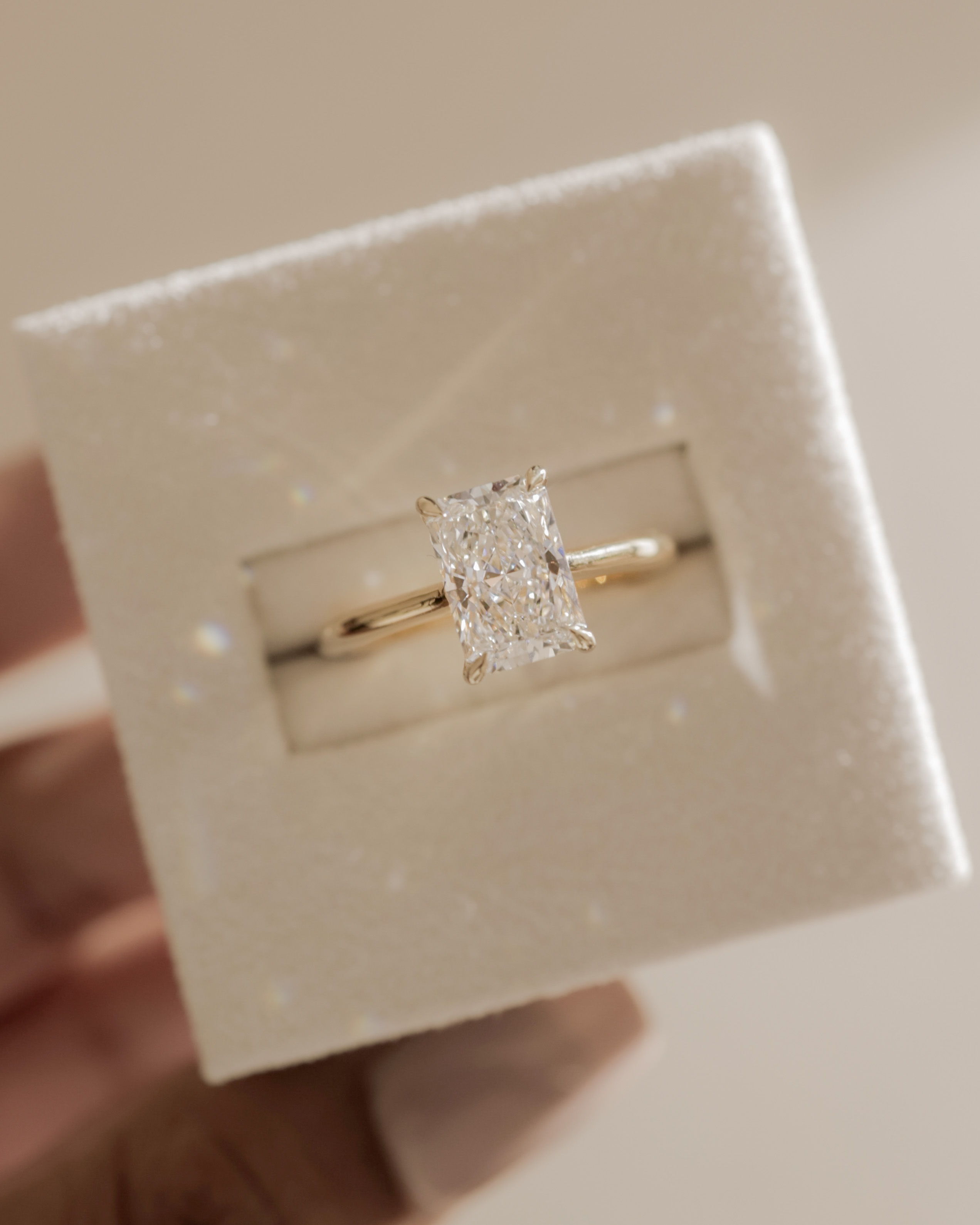 Ari - 4 Claw Radiant Solitaire with Hidden Halo Lifestyle Image