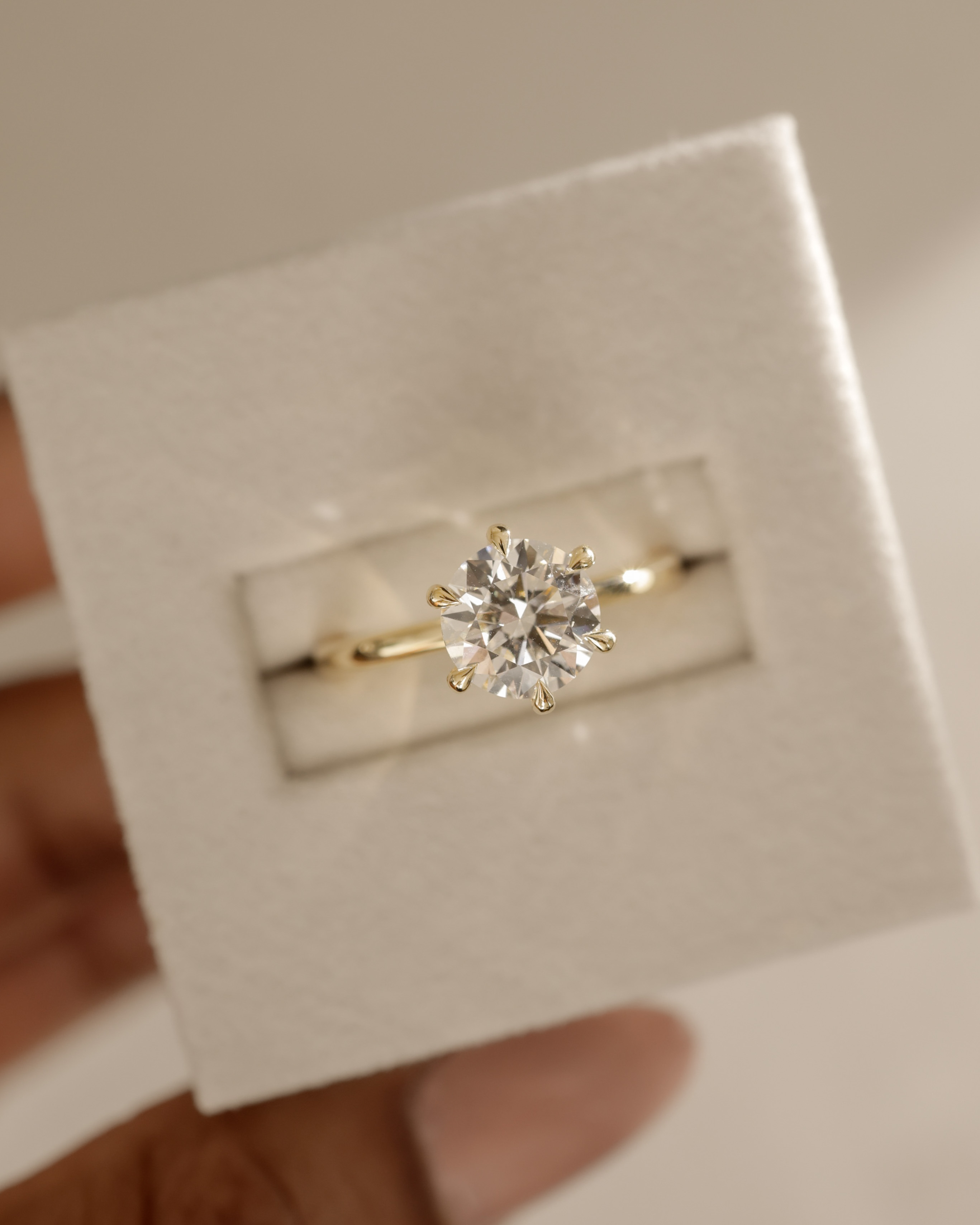 Aria - 6 Claw Round Solitaire with Hidden Halo Lifestyle Image