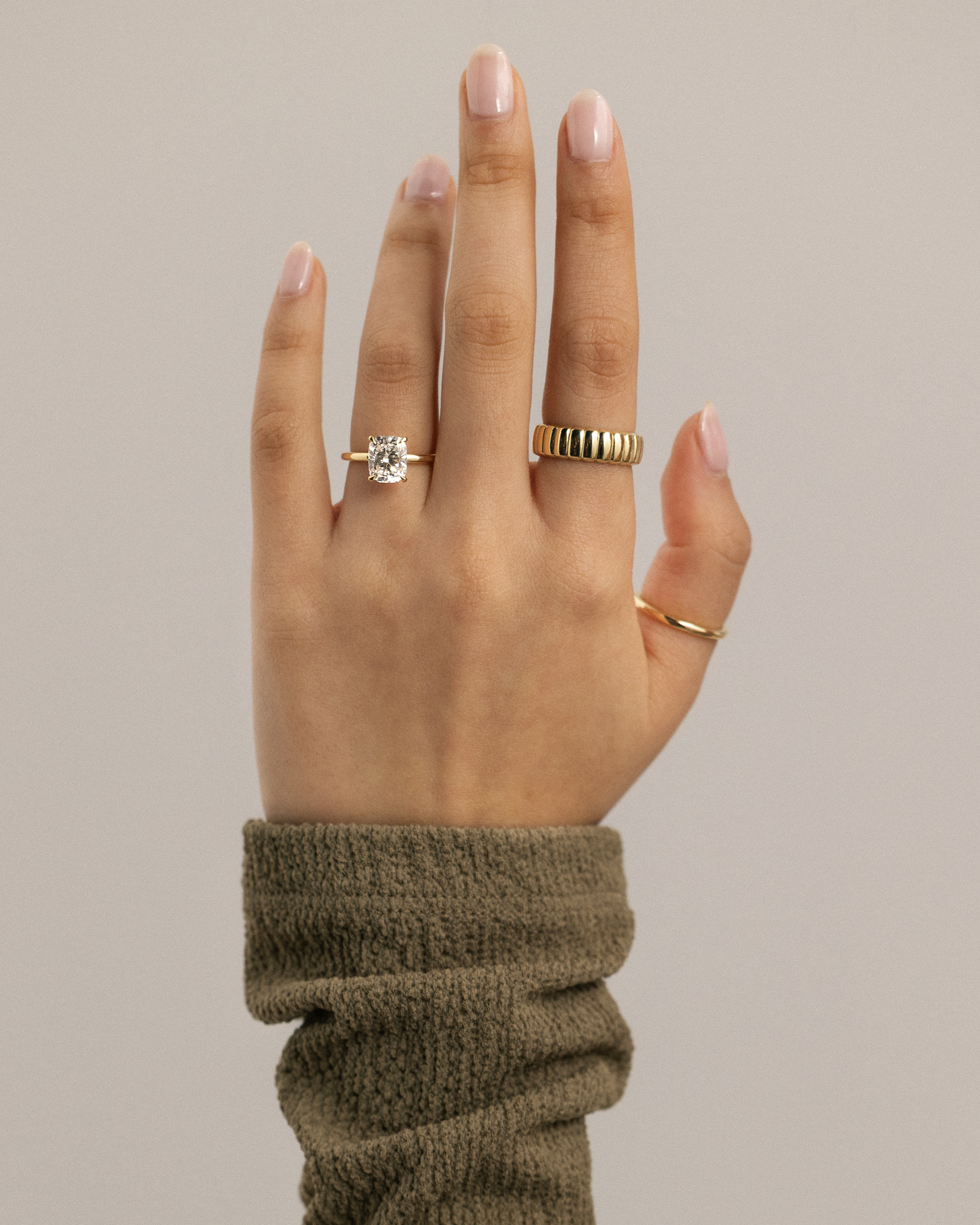 Ava  Elongated Cushion Solitaire Lifestyle Image