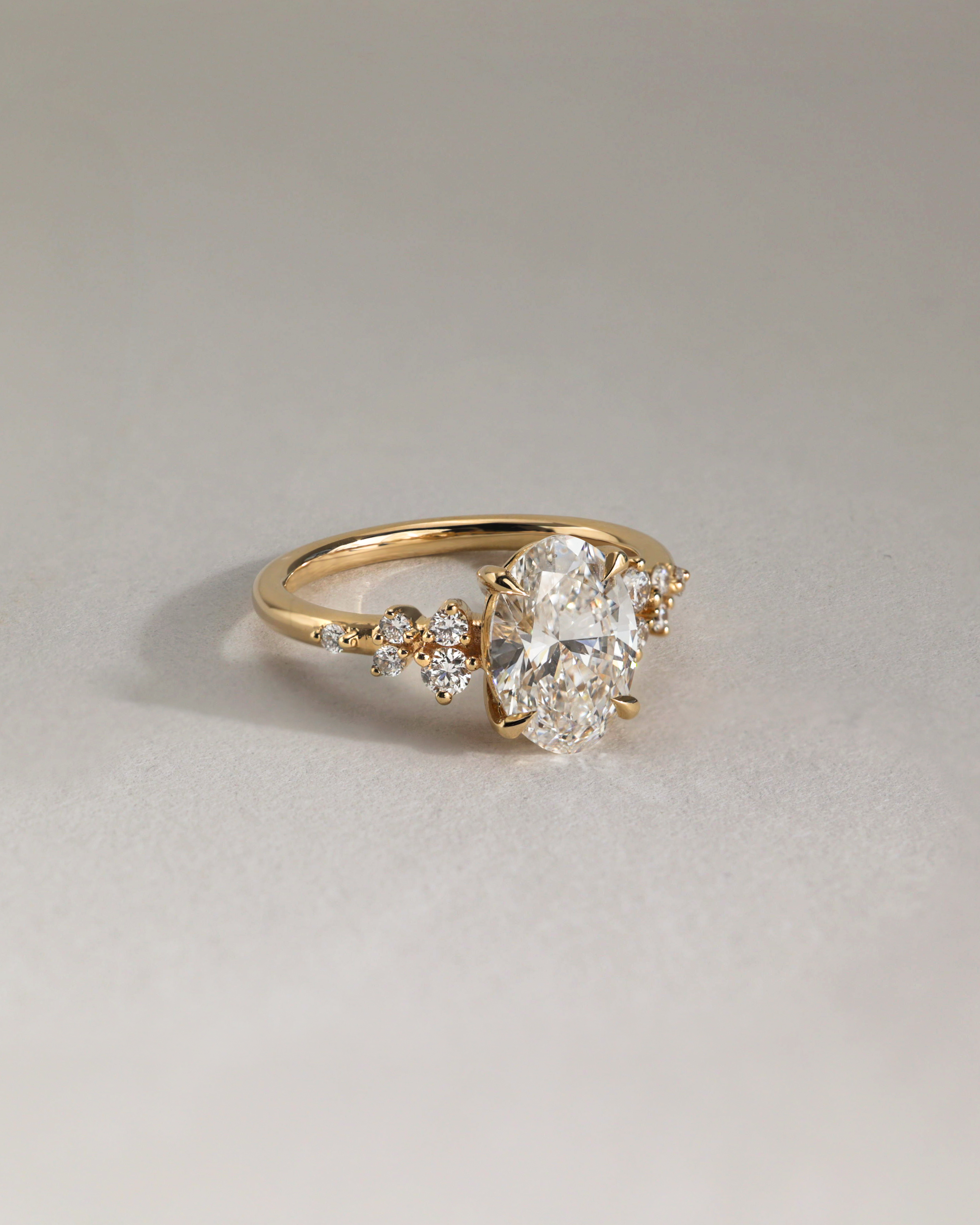 Bella  Oval Solitaire with Accent Stones Lifestyle Image