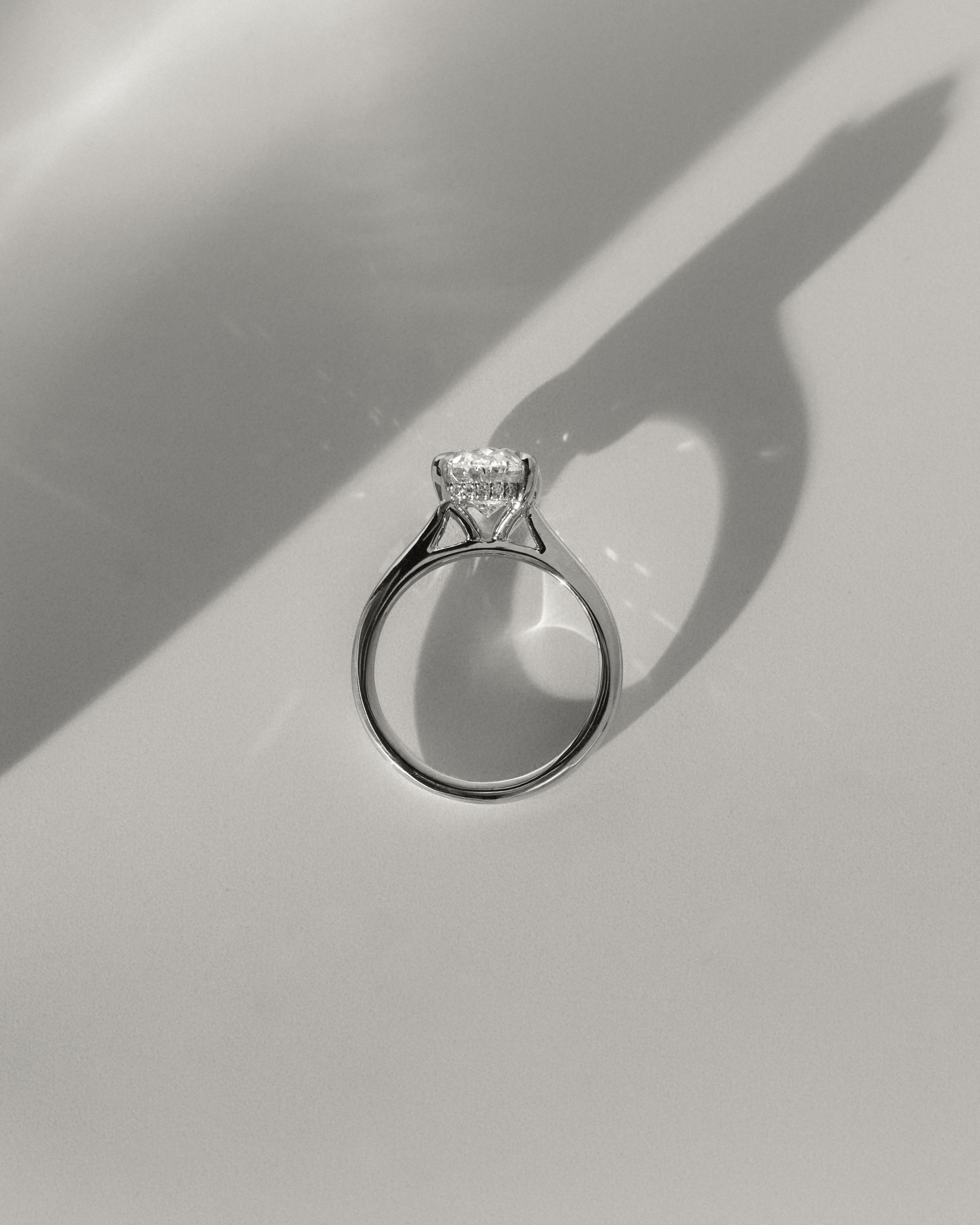 Bethany  Oval Solitaire with Hidden Halo Lifestyle Image