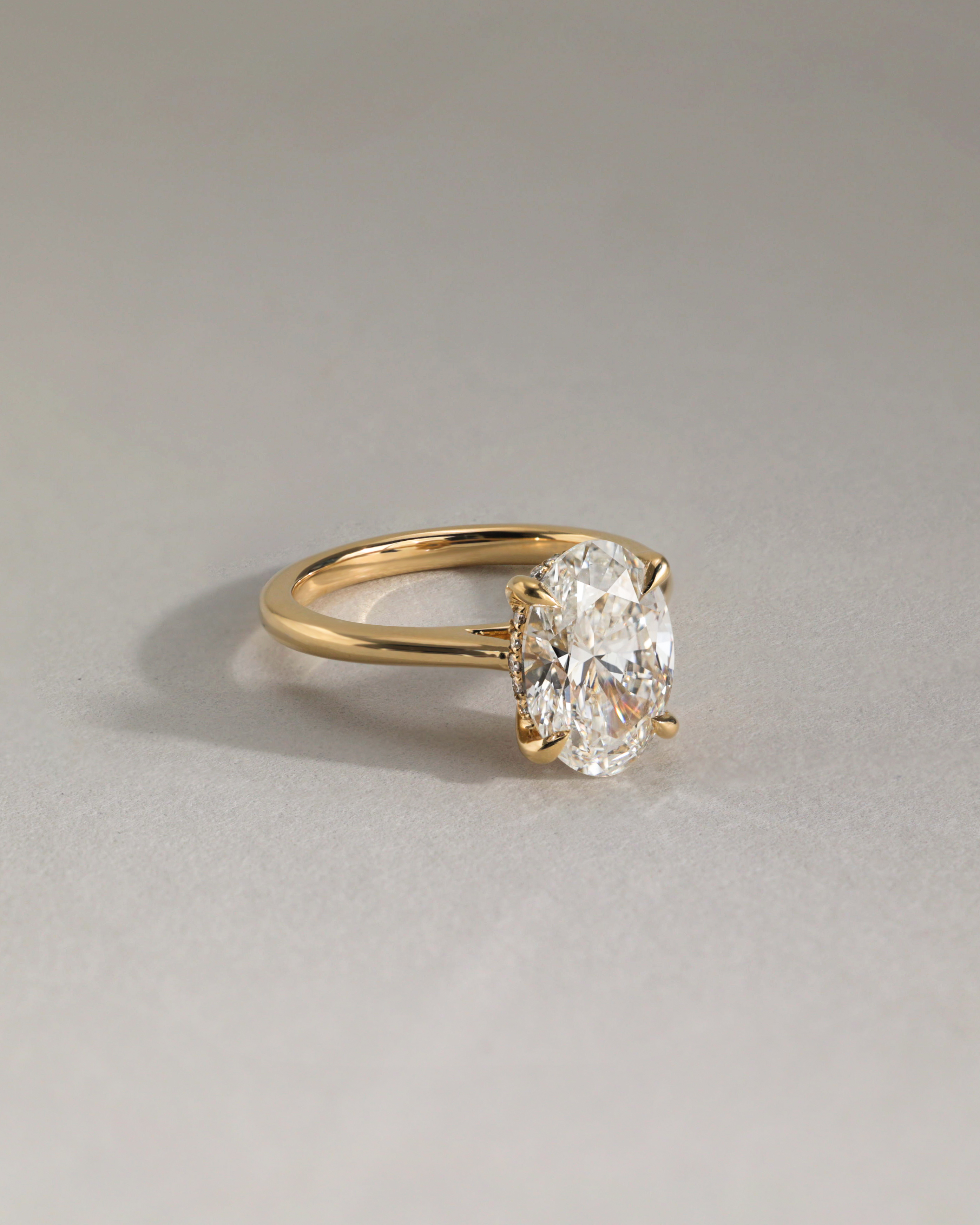 Bethany  Oval Solitaire with Hidden Halo Lifestyle Image