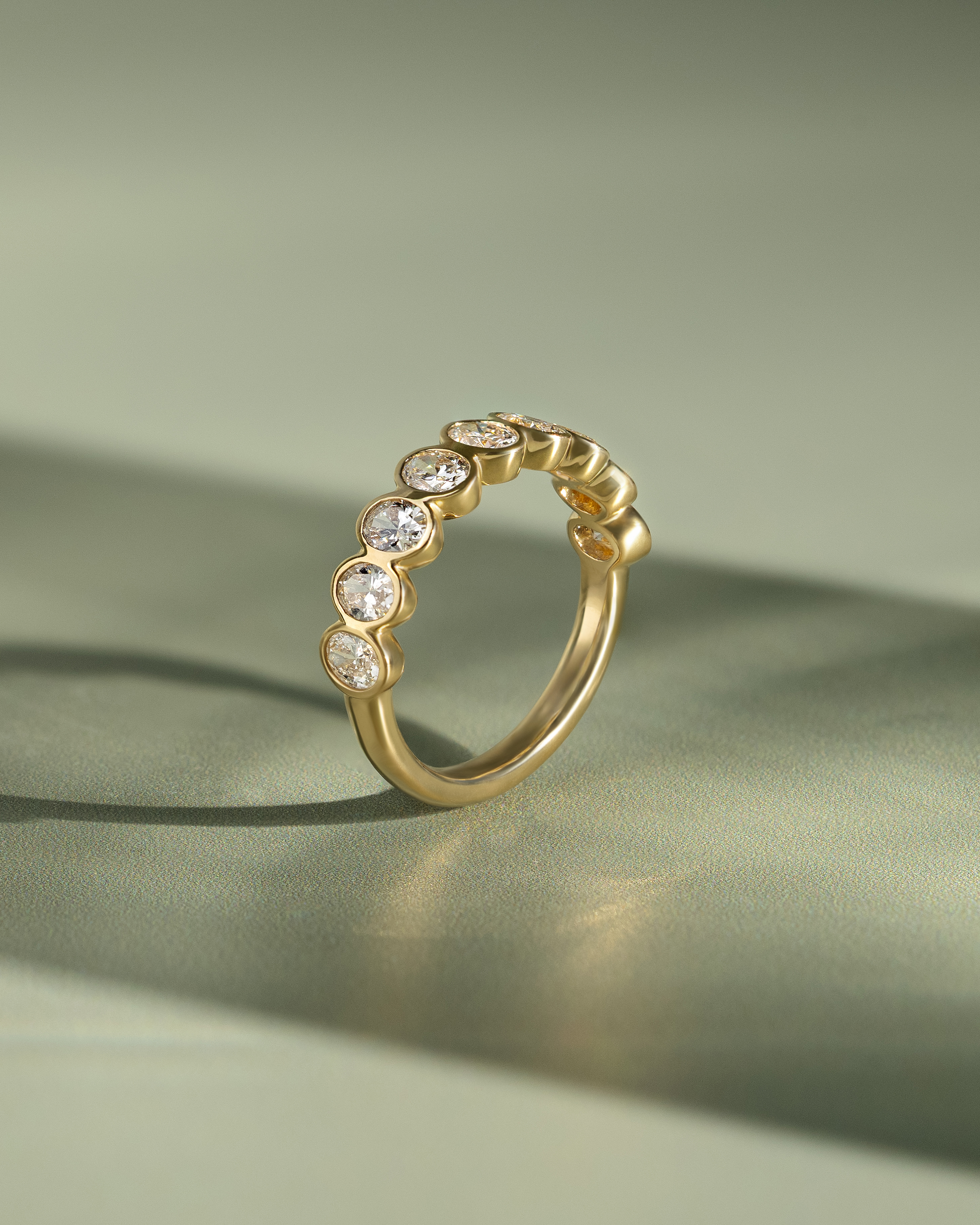 Betty - Bezel Set Oval Wedding Ring Lifestyle Image