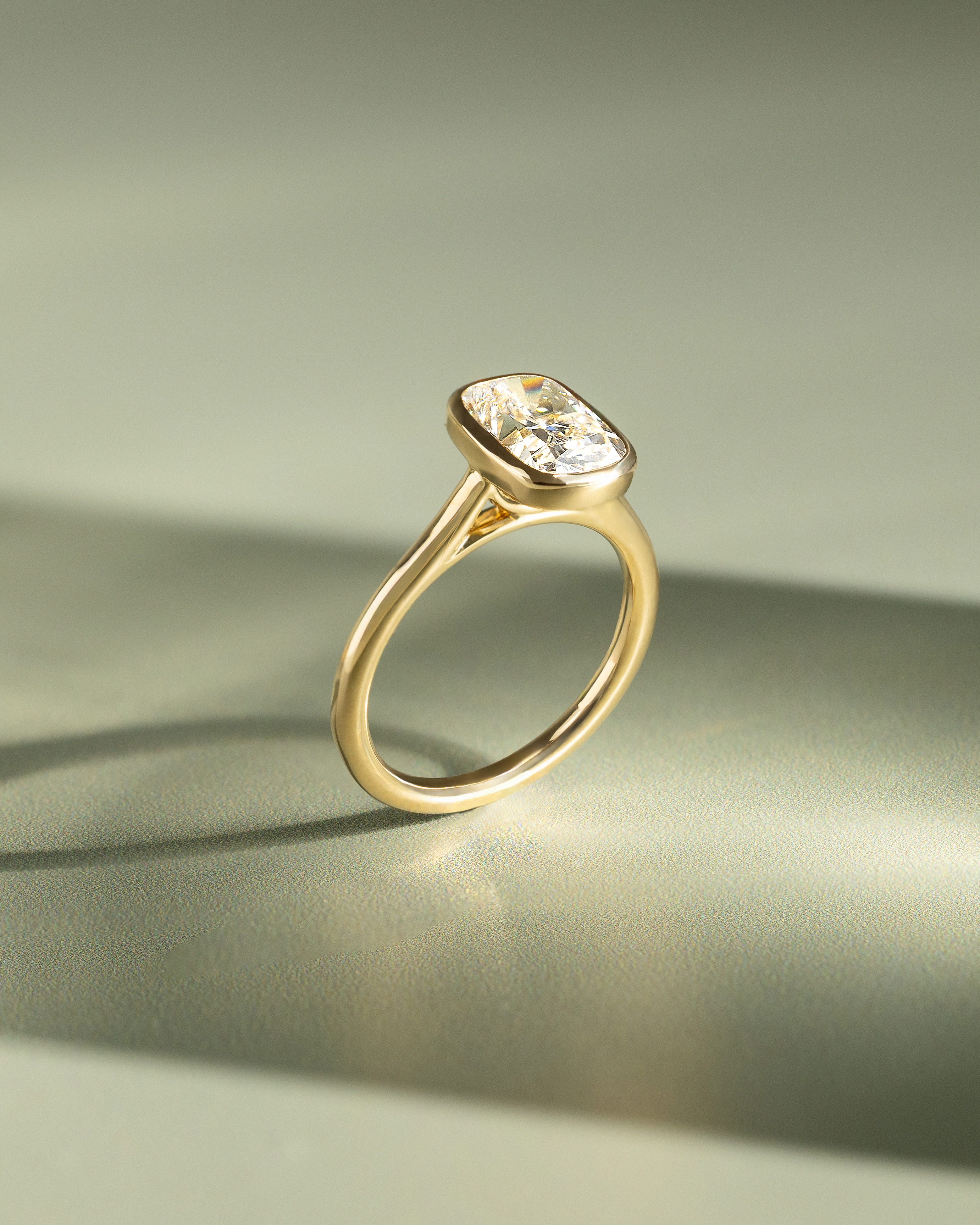 Billie - Cathedral Bezel Set Elongated Cushion Lifestyle Image