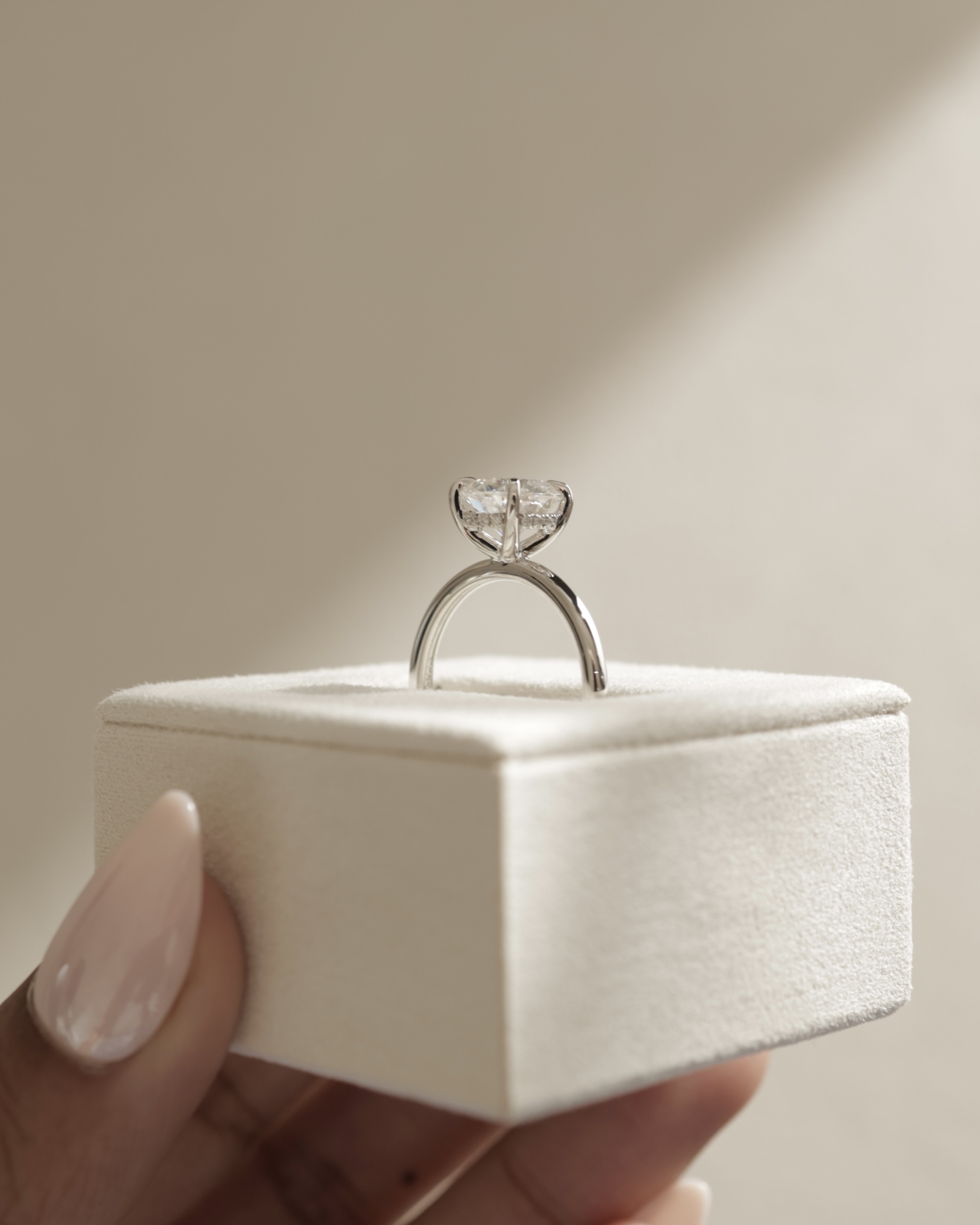 Bindi - Round Solitaire with Hidden Halo Lifestyle Image