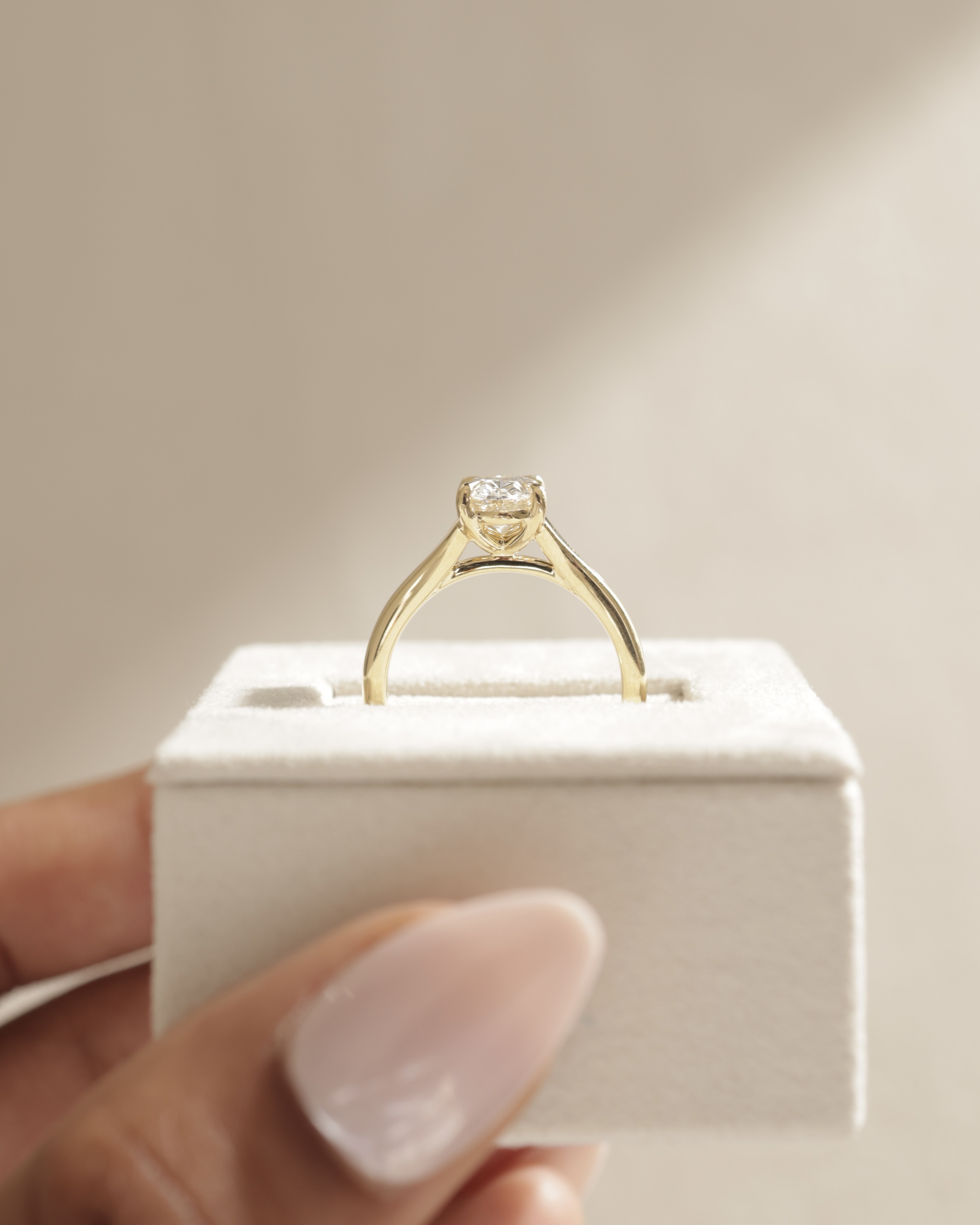 Blair - Oval Cathedral Solitaire Lifestyle Image