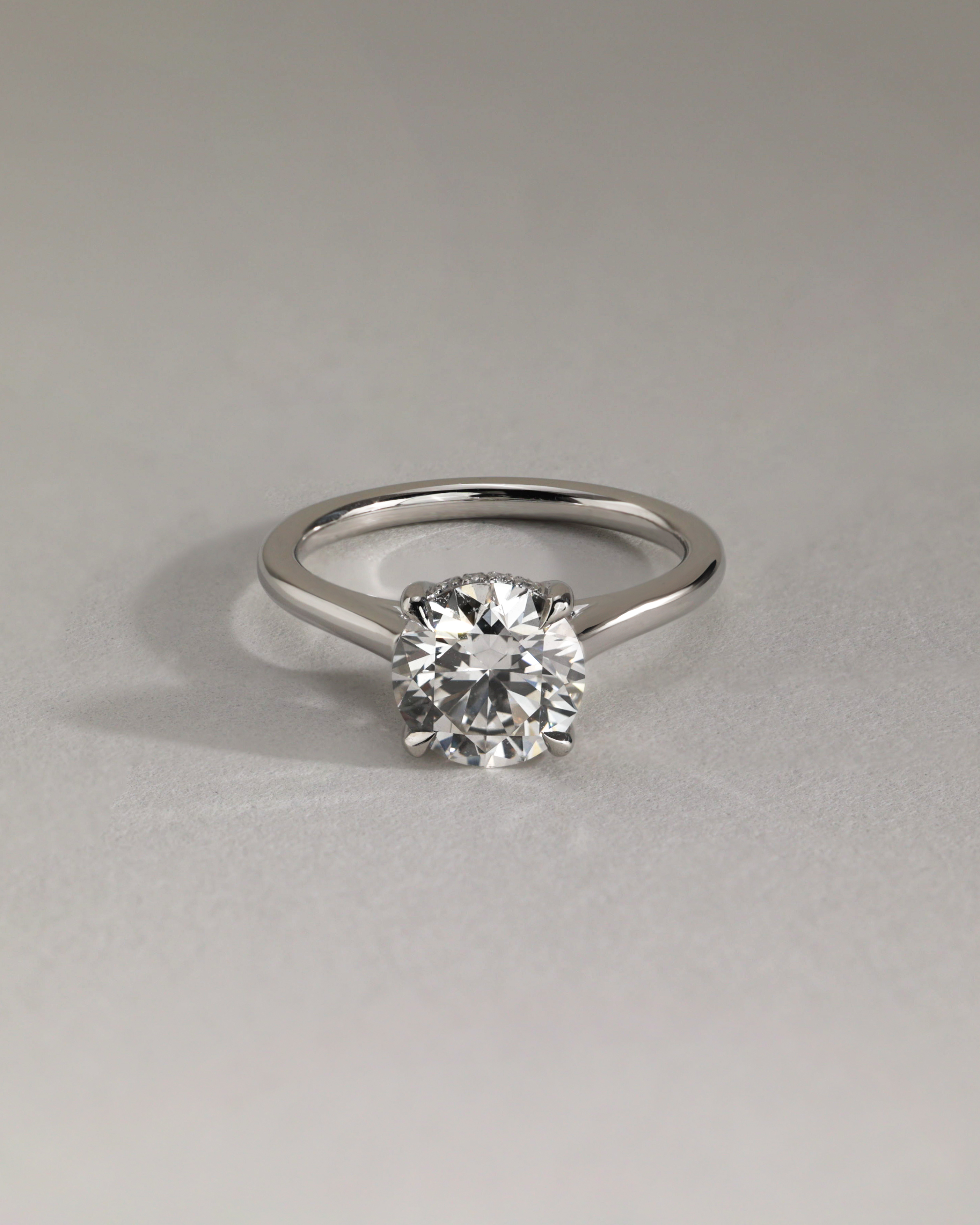 Bonnie  4 Claw Round Solitaire with Hidden Halo Lifestyle Image