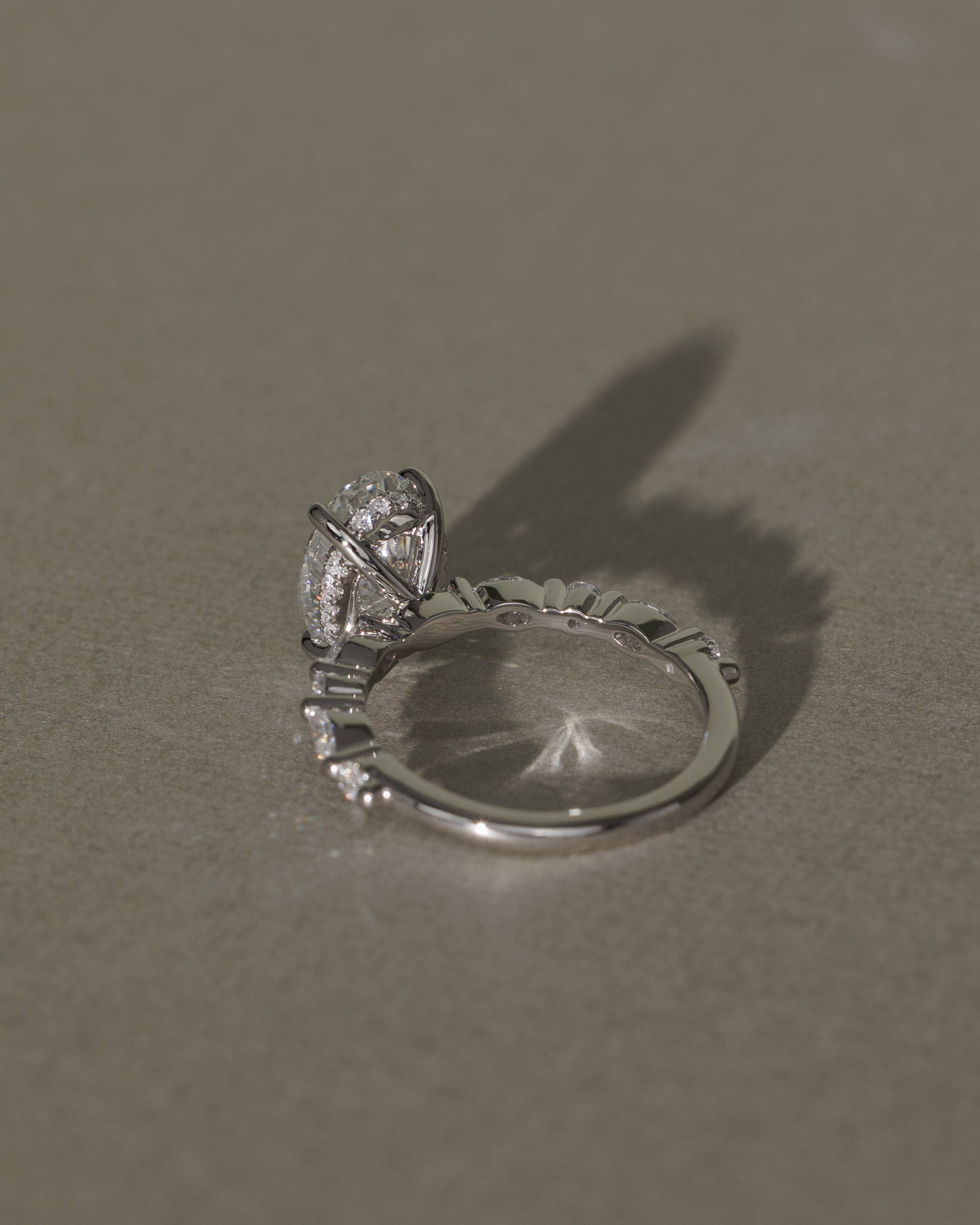 Brandi - Oval Solitaire with Accent Stones and Hidden Halo Lifestyle Image