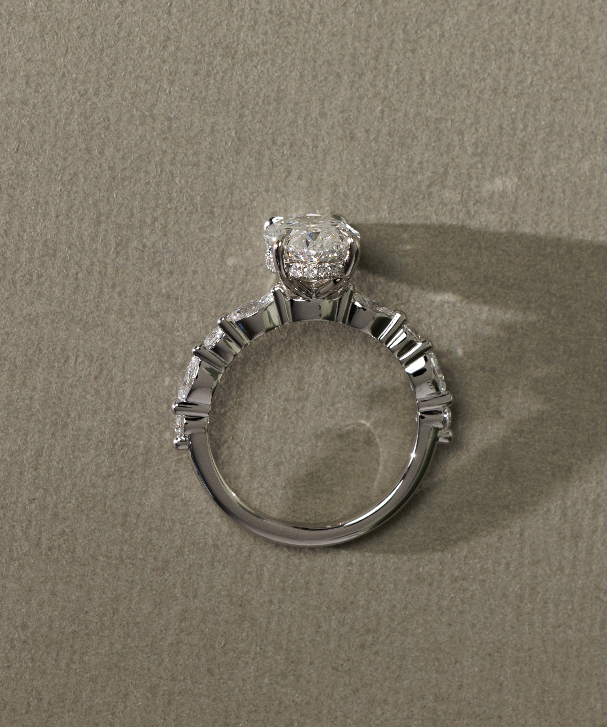 Brandi - Oval Solitaire with Accent Stones and Hidden Halo Lifestyle Image