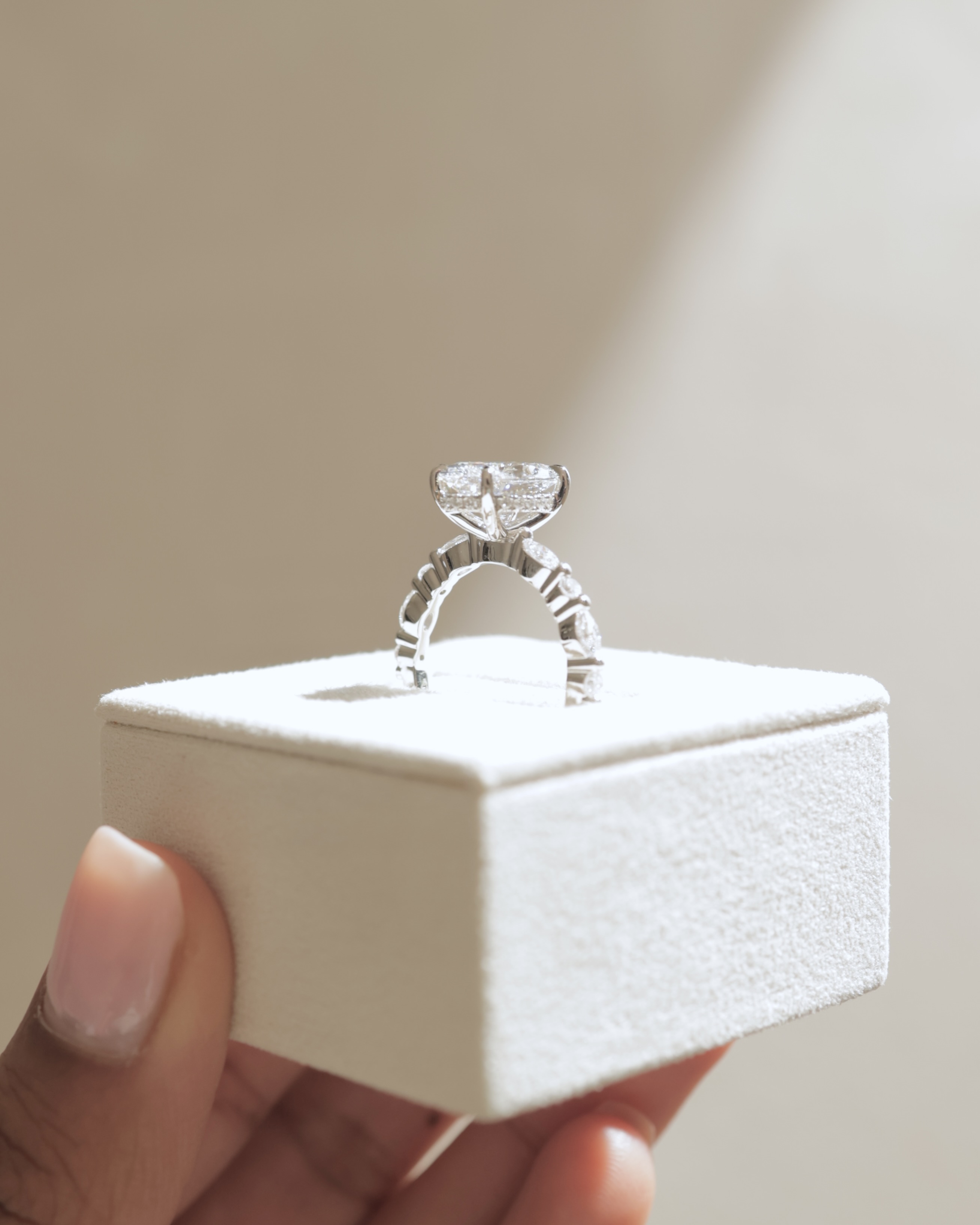 Brandi - Oval Solitaire with Accent Stones and Hidden Halo Lifestyle Image