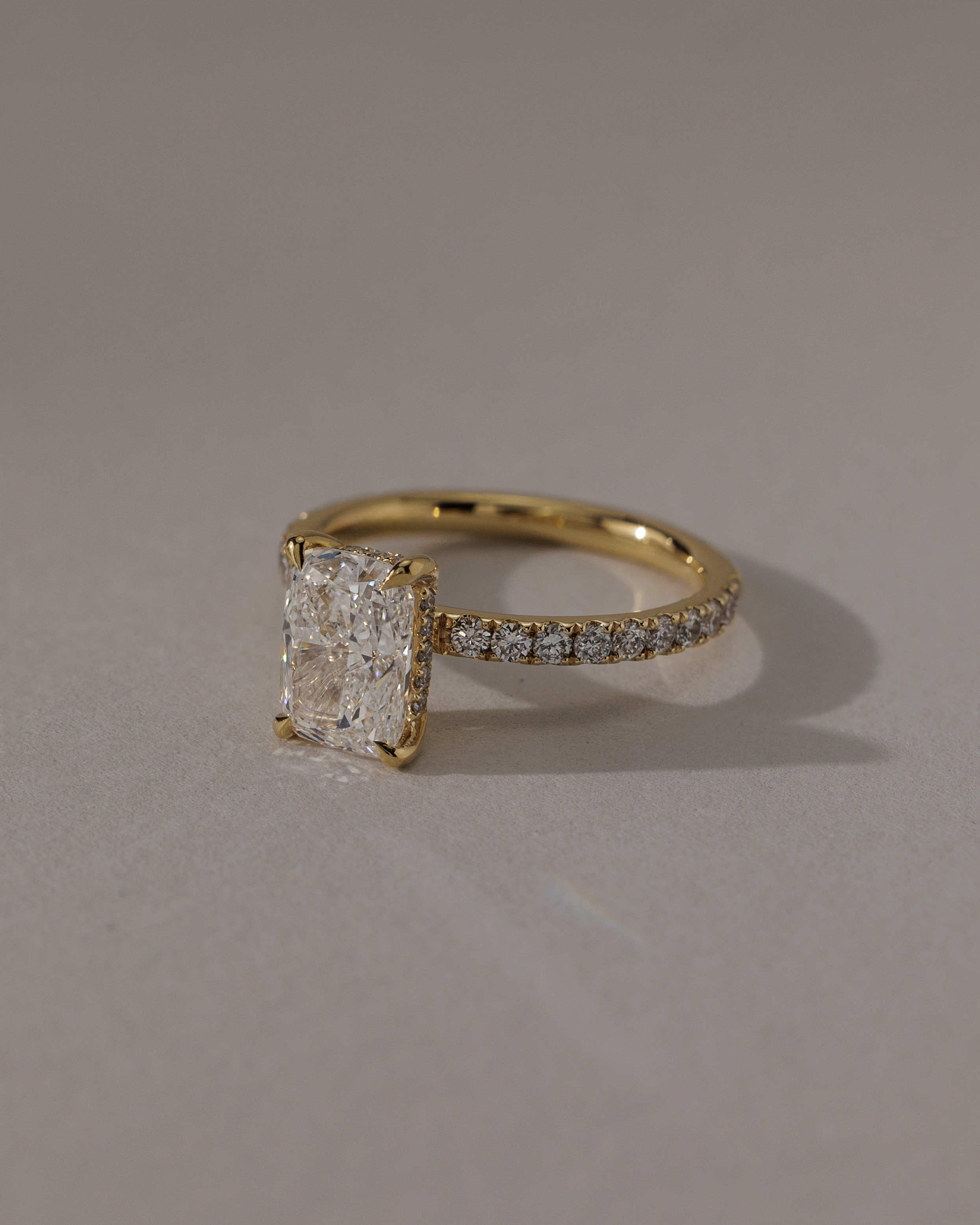 Camilla  Elongated Cushion Solitaire with Hidden Halo and Pav Lifestyle Image