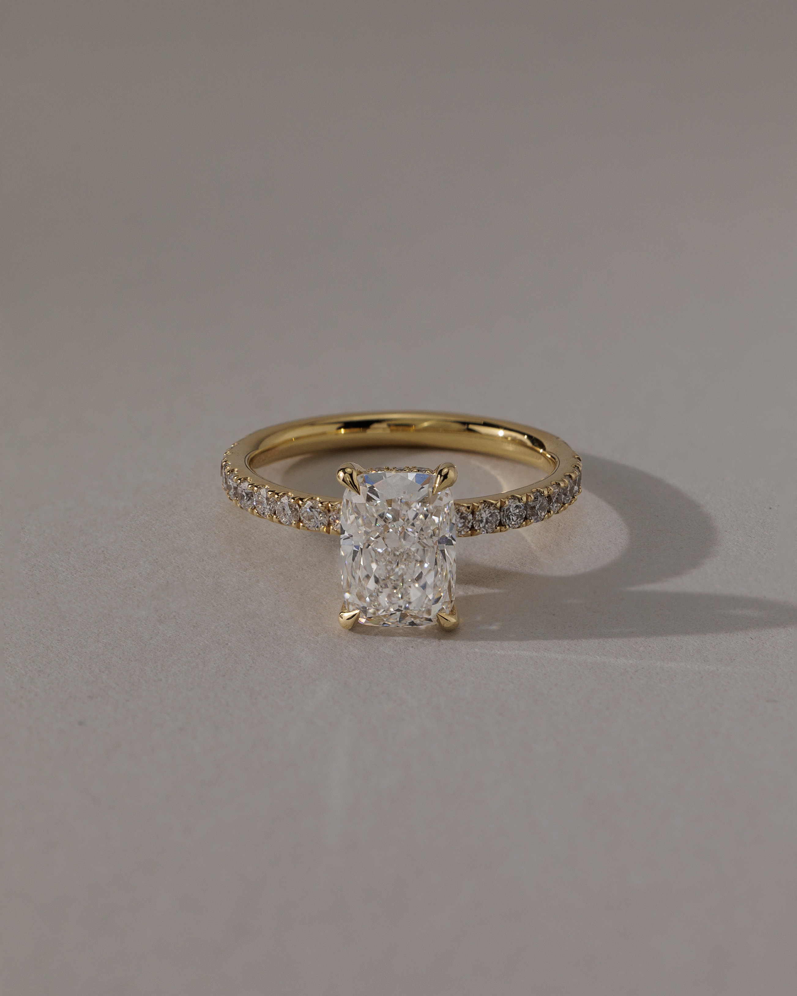 Camilla  Elongated Cushion Solitaire with Hidden Halo and Pav Lifestyle Image