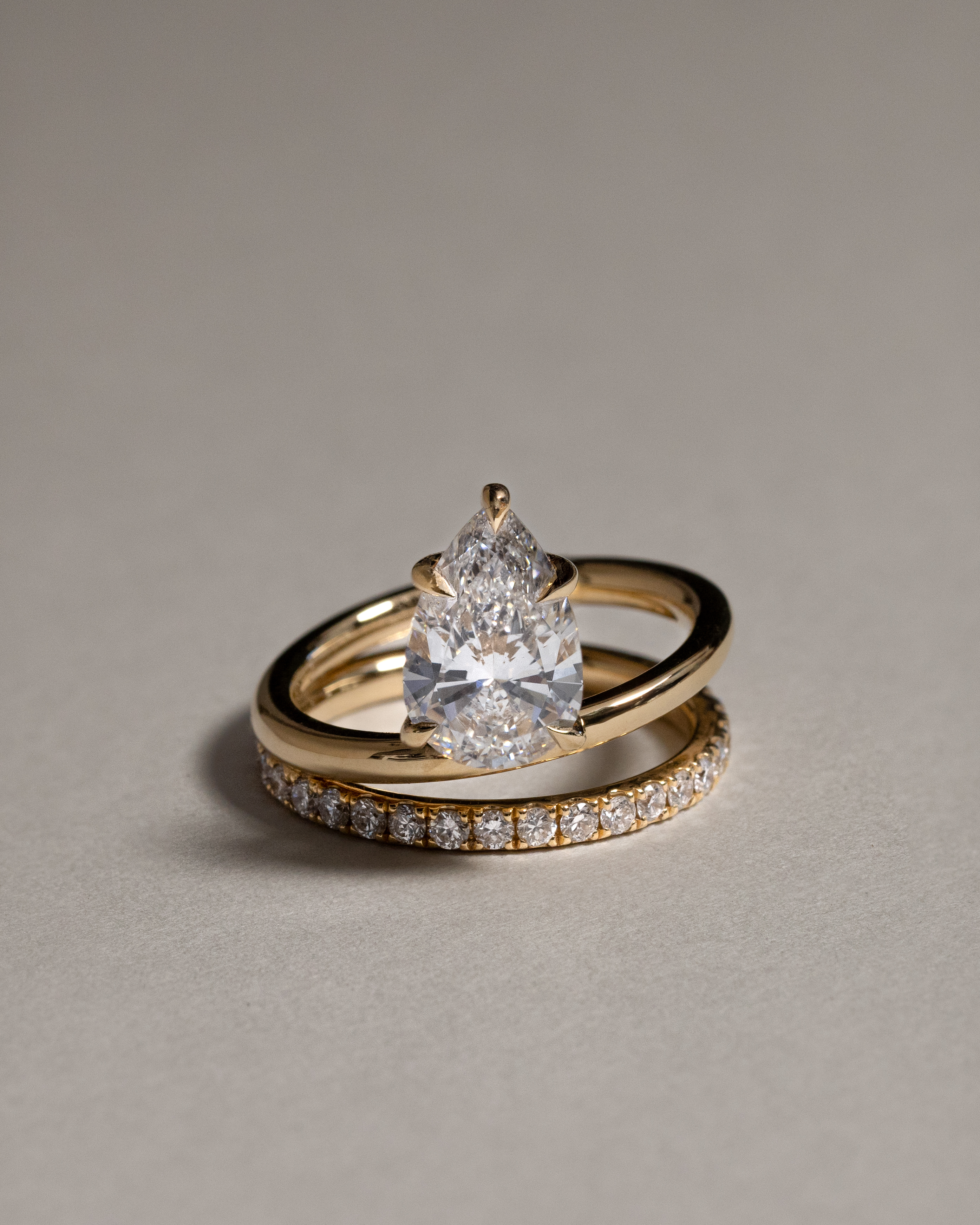 Candice - Double Band Pear Solitaire Lifestyle Image