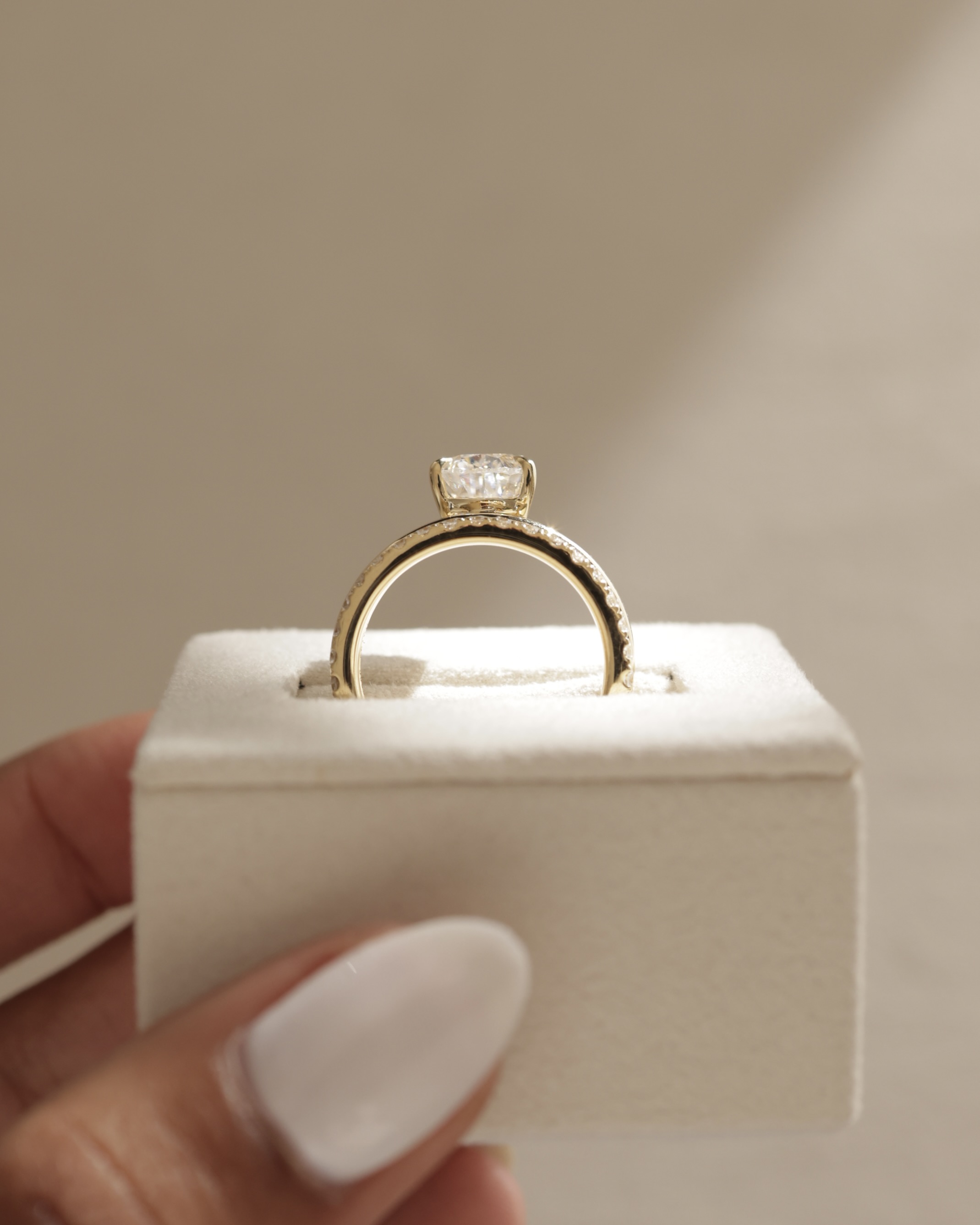 Candice - Double Band Pear Solitaire Lifestyle Image