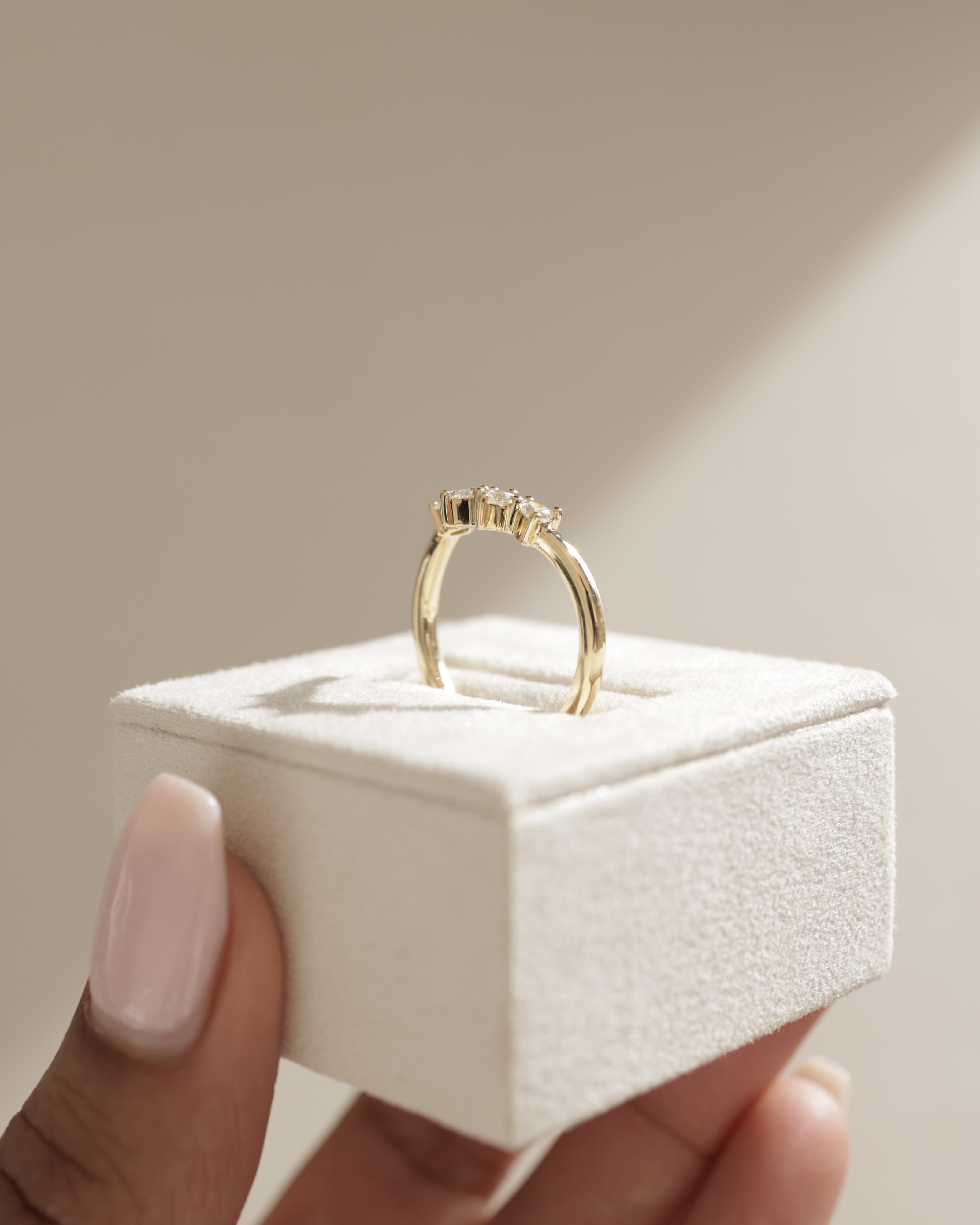 Cassandra  Trillion Cut Wedding Ring Lifestyle Image