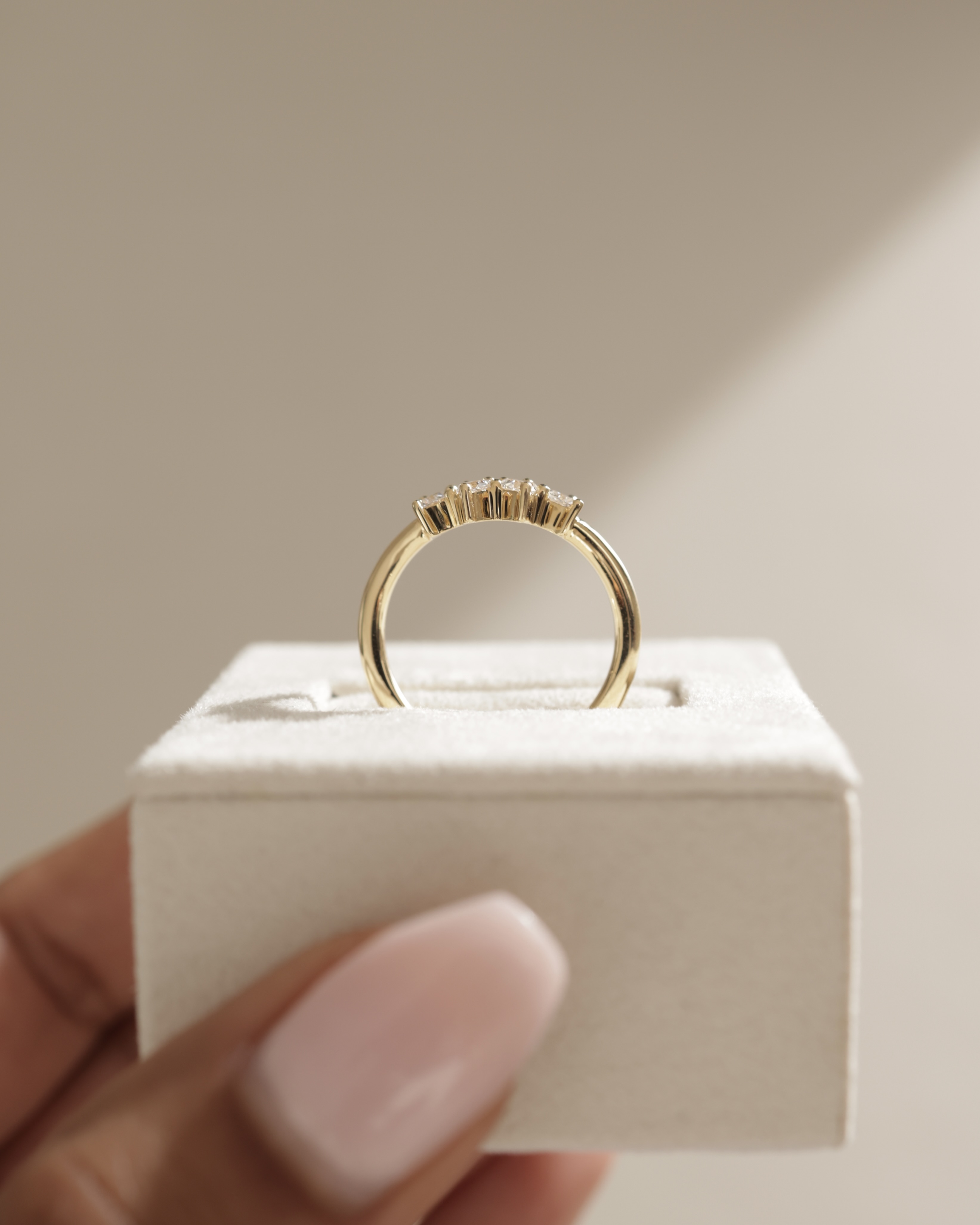 Cassandra  Trillion Cut Wedding Ring Lifestyle Image