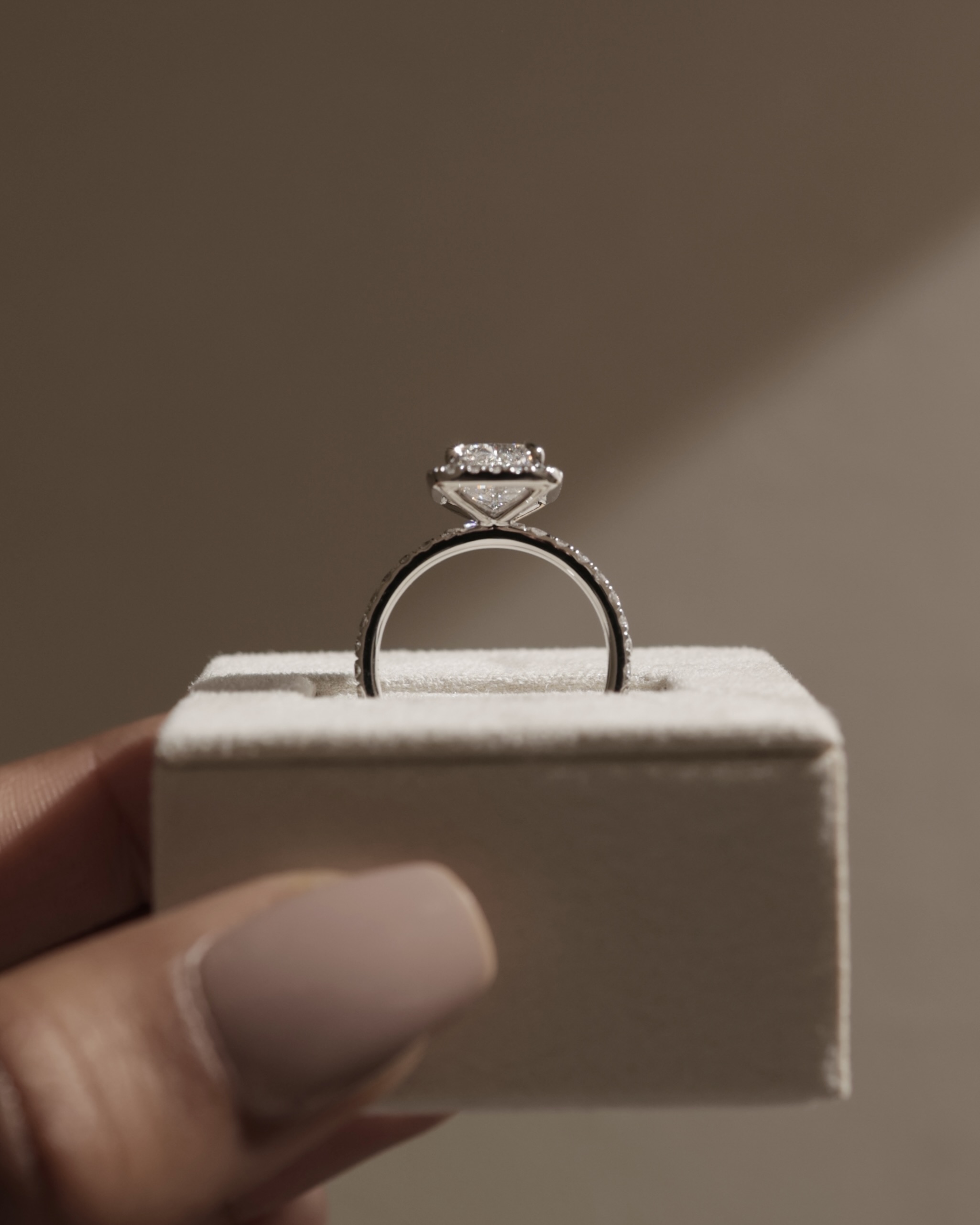 Catherine  Radiant Halo with Pave Lifestyle Image