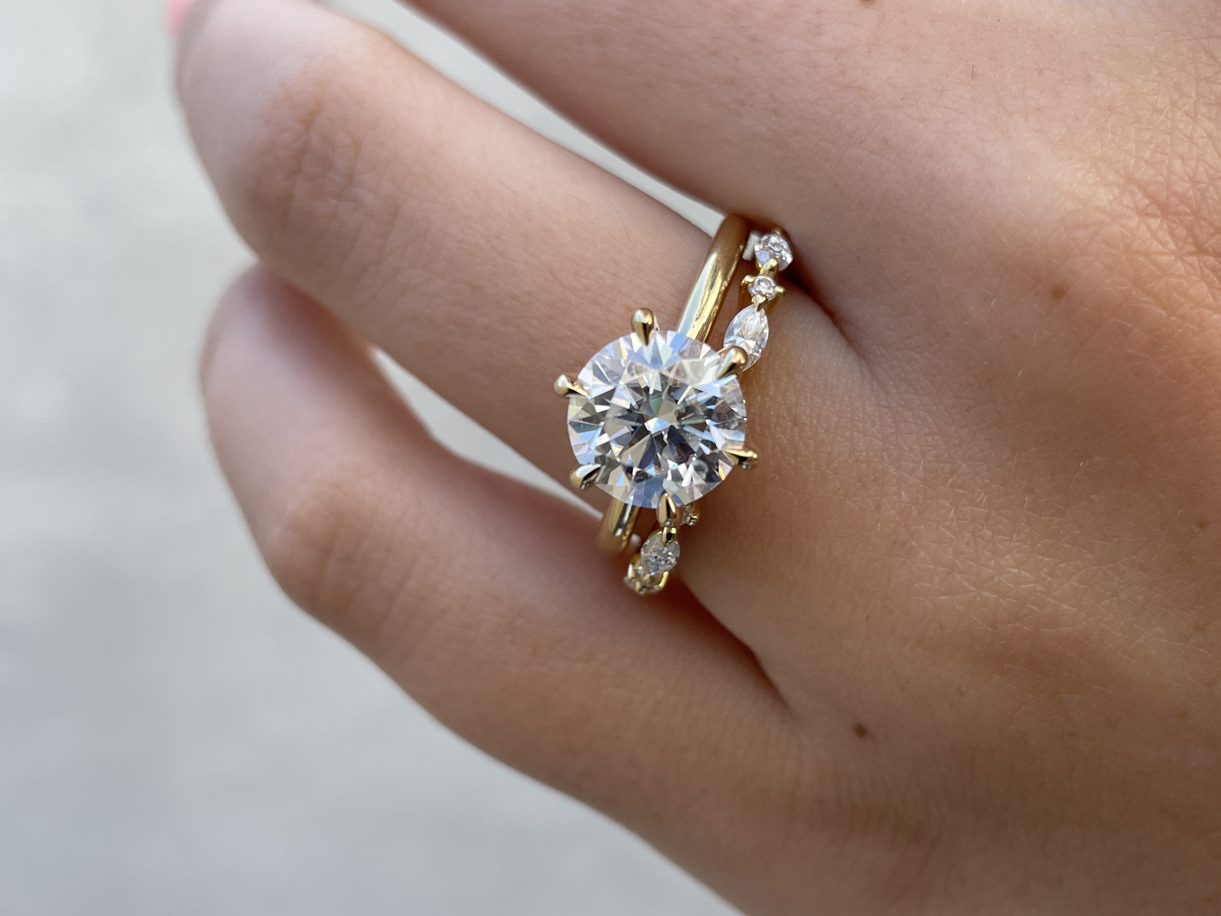 Chiara  Accent Stones Wedding Ring Lifestyle Image