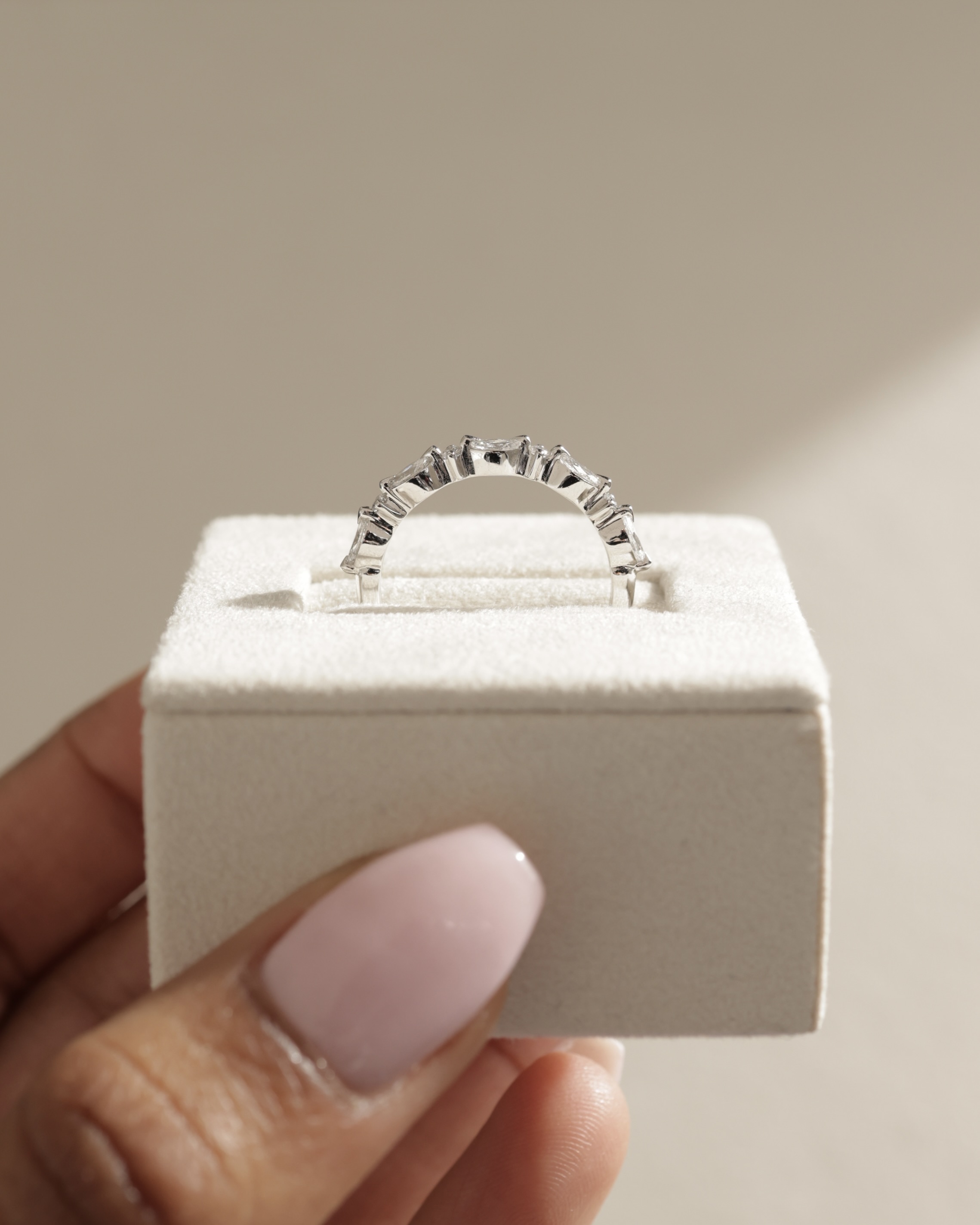 Chiara  Accent Stones Wedding Ring Lifestyle Image