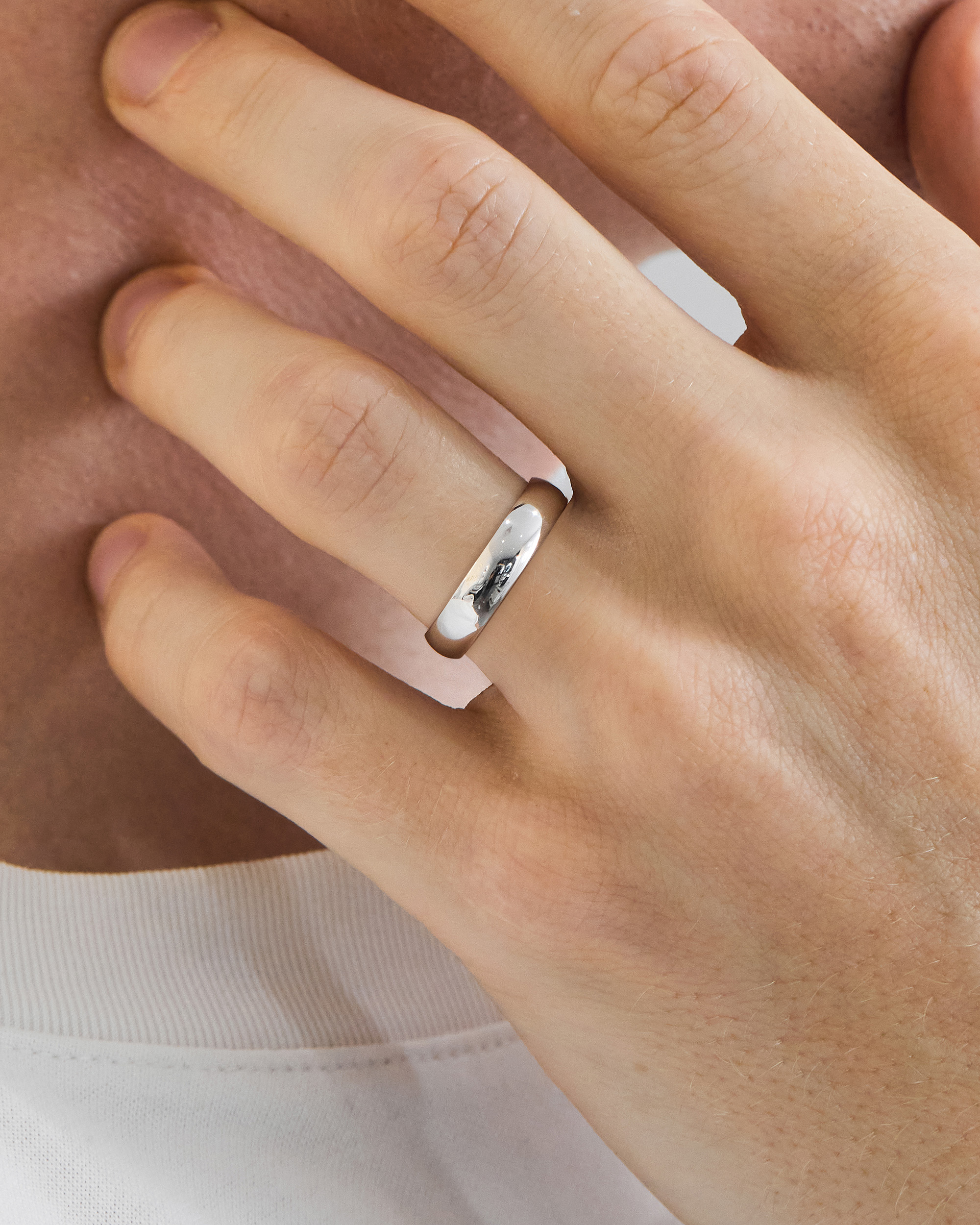 Classic Dome Mens Wedding Ring Lifestyle Image