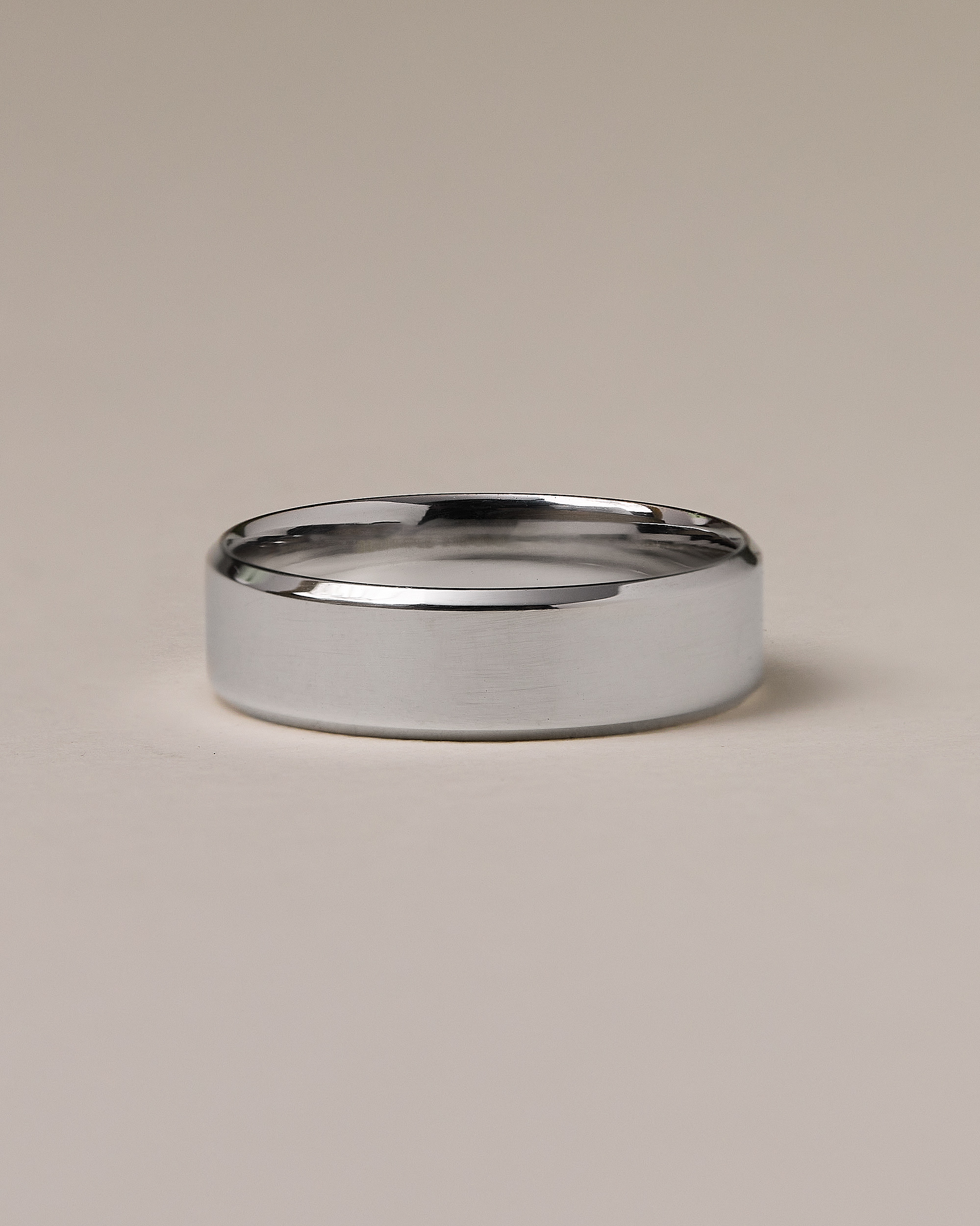 Classic Flat Bevel Mens Wedding Ring Lifestyle Image